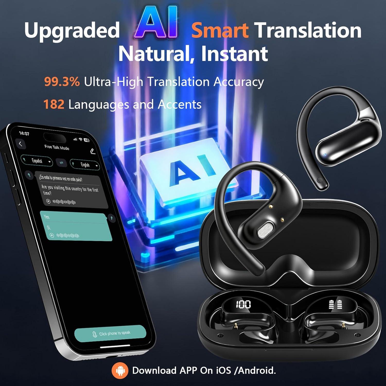 Auriculares Traductores AI 182 Idiomas PPBP con Estuche