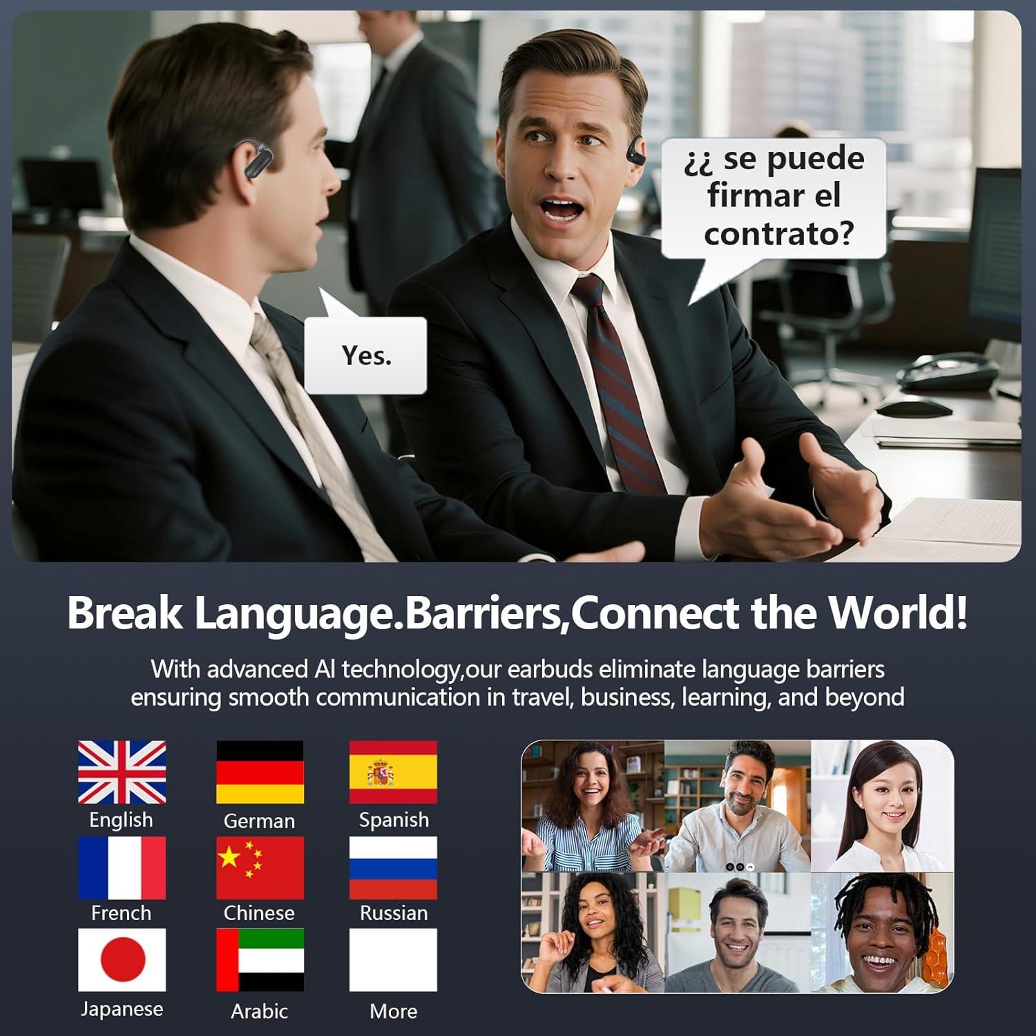 Auriculares Traductores AI 182 Idiomas PPBP con Estuche