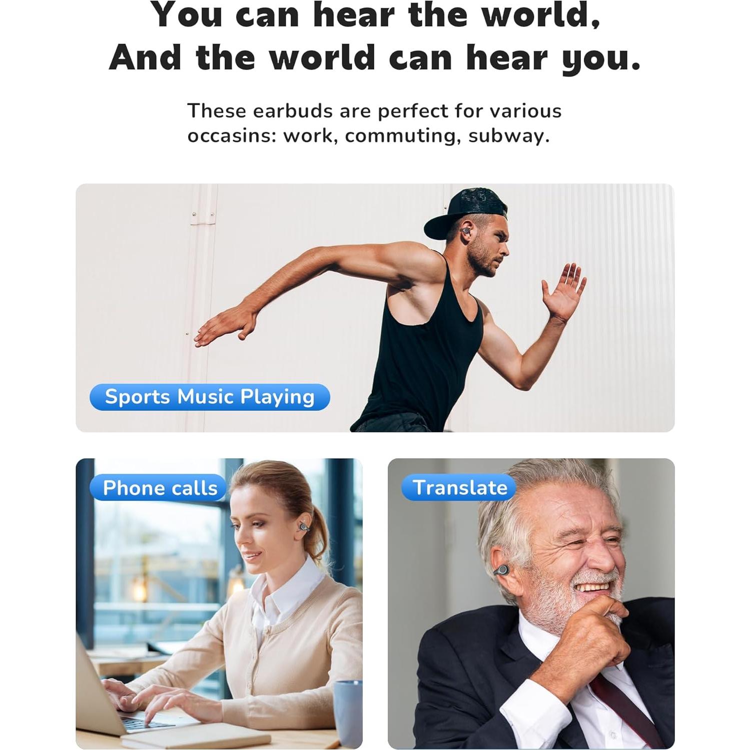 Auriculares de Traducción Inalámbricos SRICH Negro 144 Idiomas