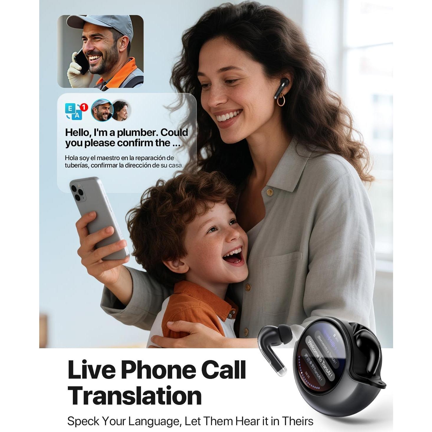 Auriculares Traductores TransAI G1 con Pantalla Táctil - 150+ Idiomas