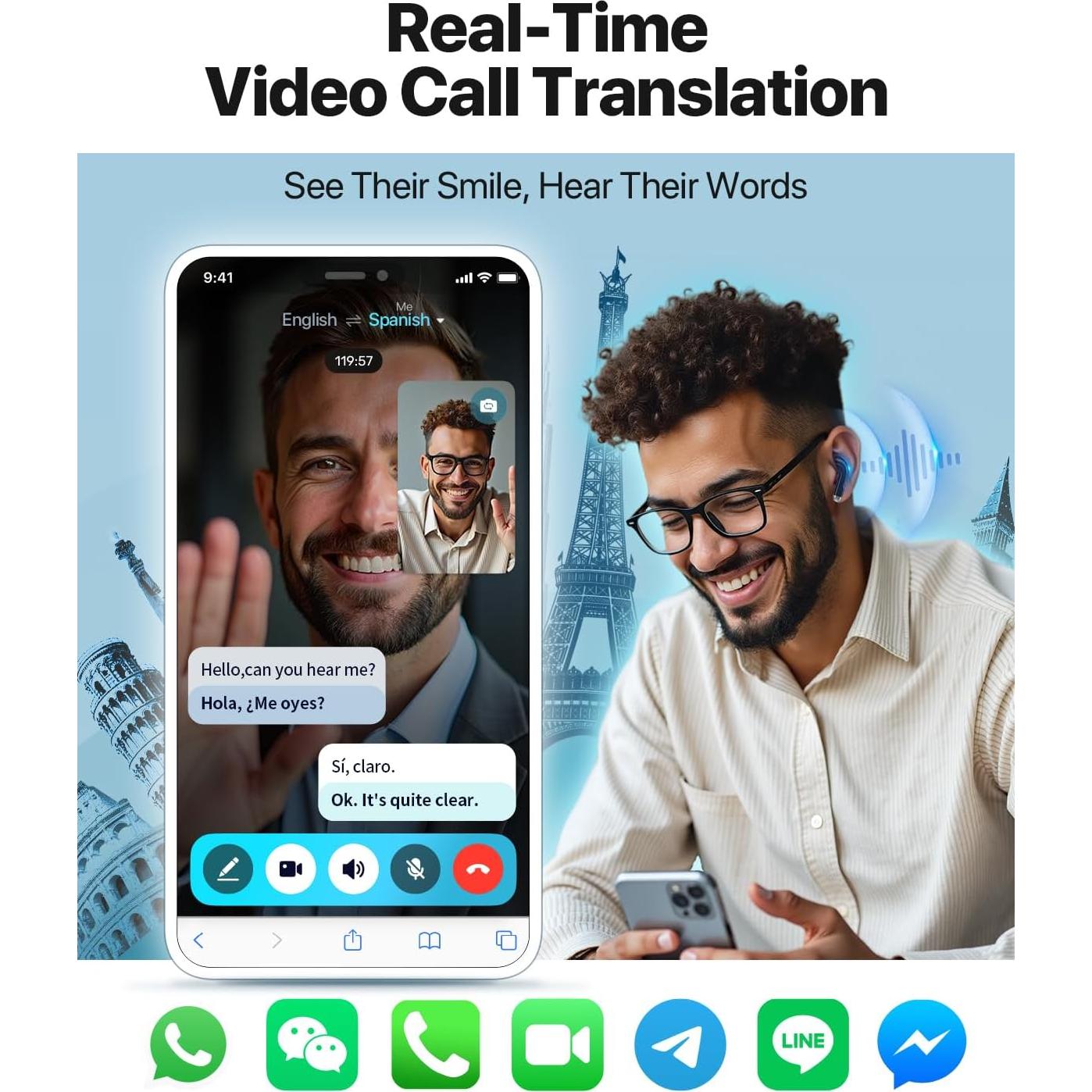 Auriculares Traductores TransAI G1 con Pantalla Táctil - 150+ Idiomas