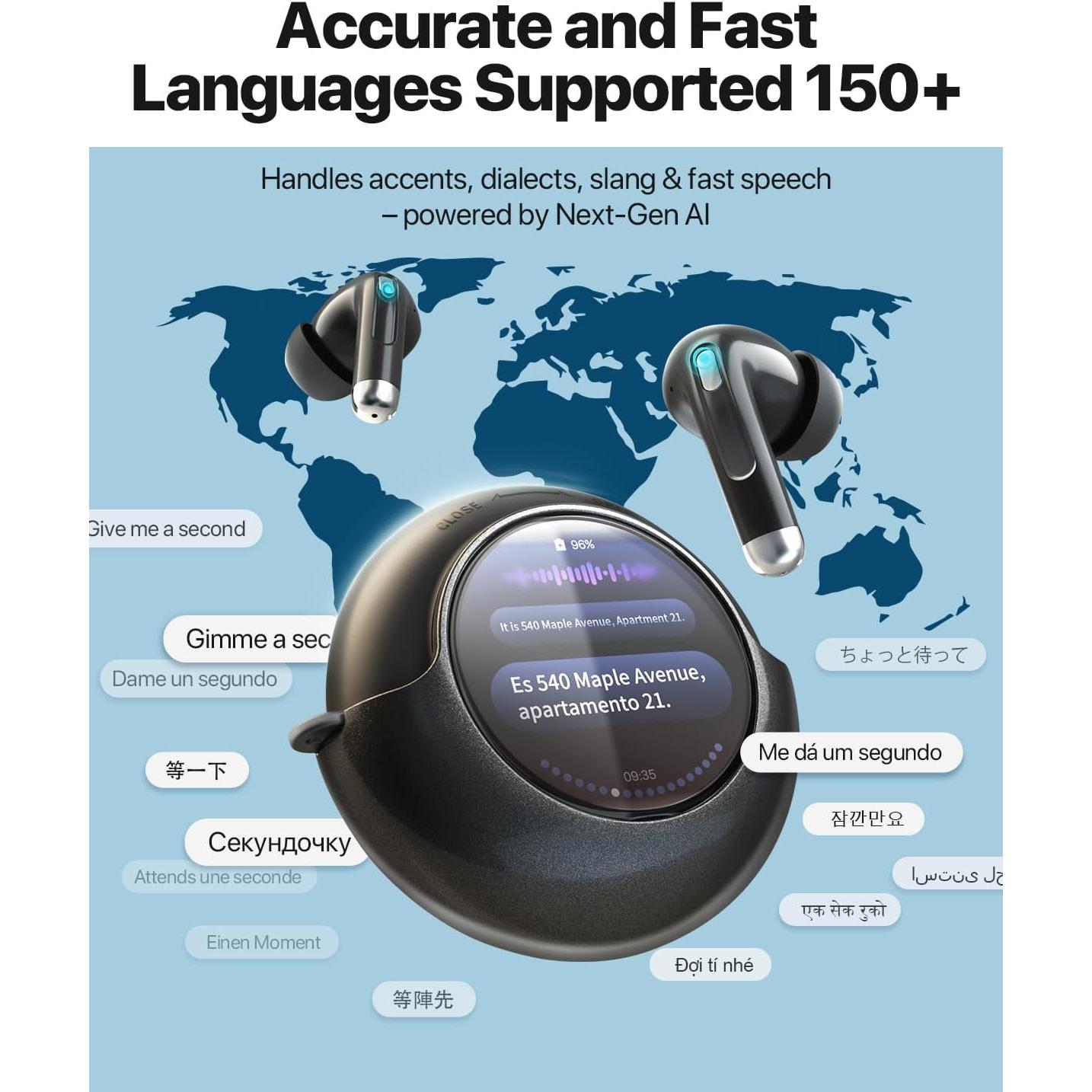 Auriculares Traductores TransAI G1 con Pantalla Táctil - 150+ Idiomas
