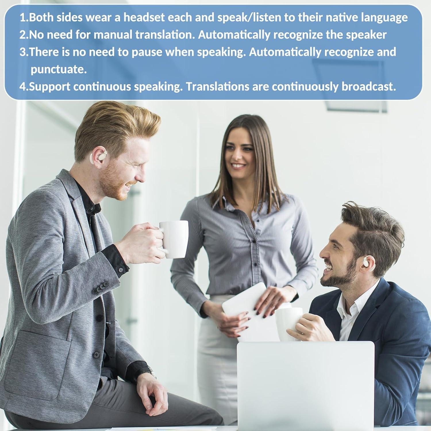 Auriculares Traductores Qnmittry V21 Bluetooth 138 Idiomas