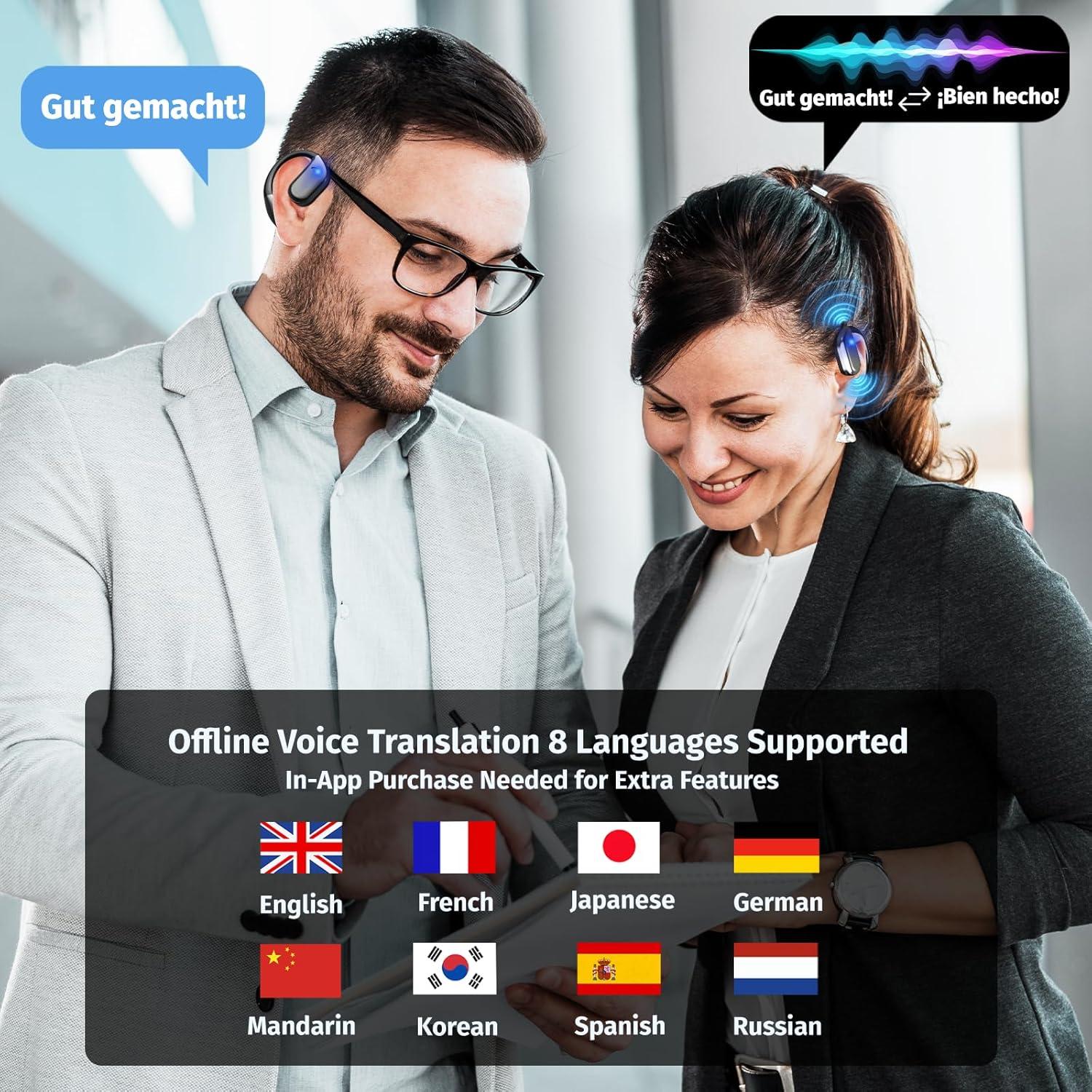 Auriculares Traductores AI Uear M75 Negro 144 Idiomas Tiempo Real