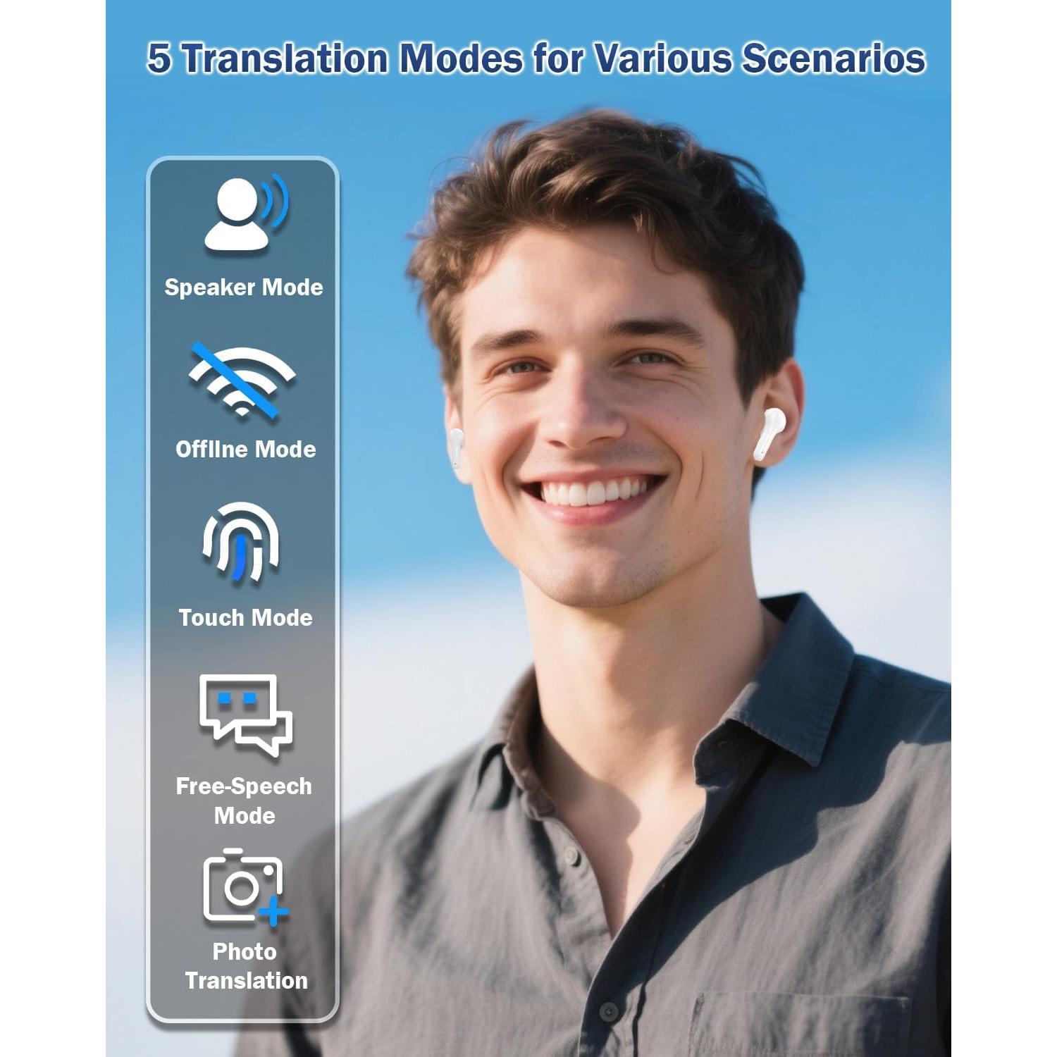 Auriculares Traductores Wooask M6 Bluetooth 3 en 1 Offline