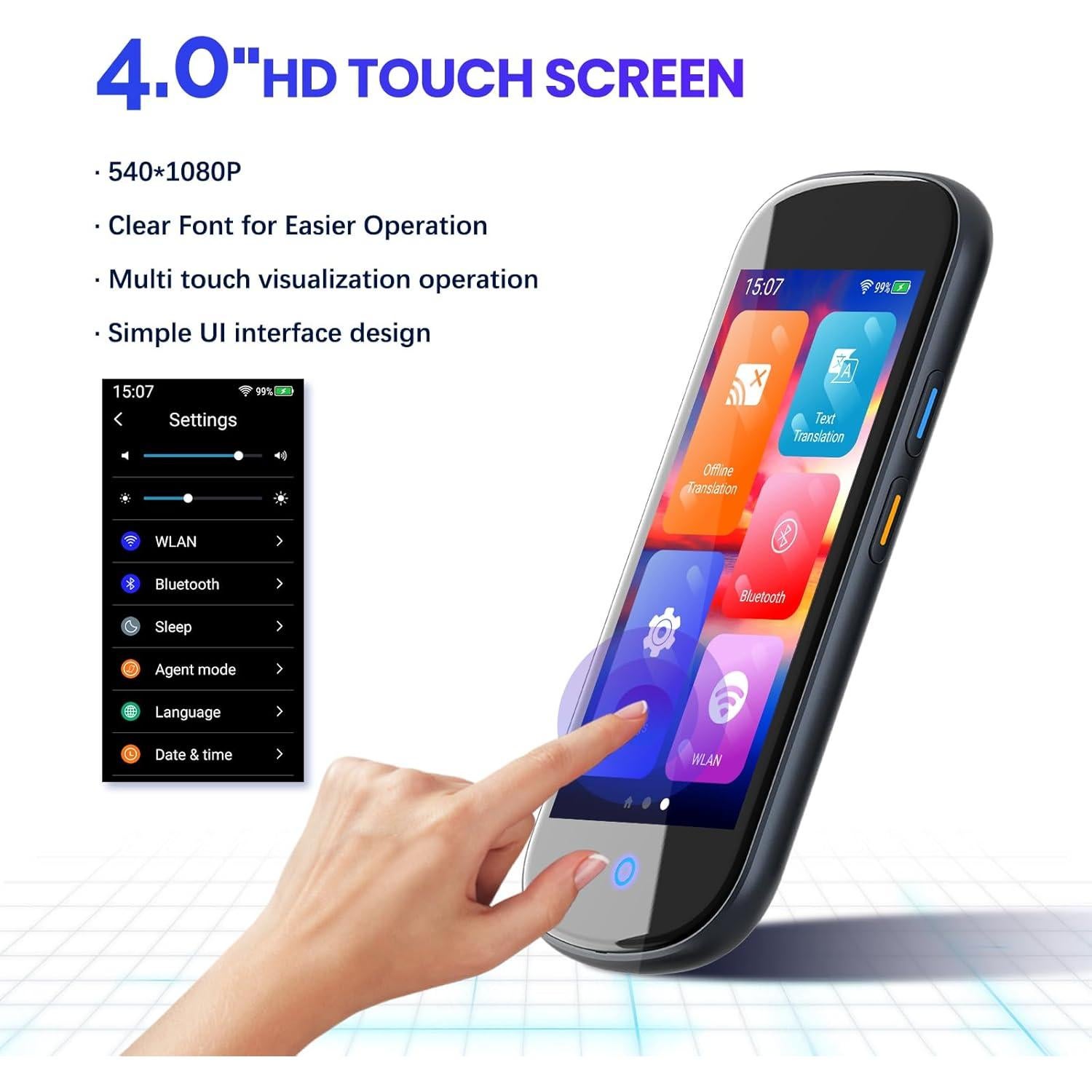 Traductor de Idiomas Neyes 2025 Pantalla Táctil 4" AI 137 Idiomas