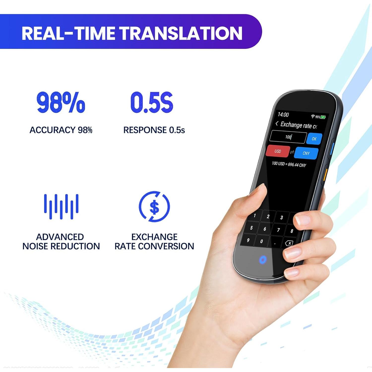 Traductor de Idiomas Neyes 2025 Pantalla Táctil 4" AI 137 Idiomas