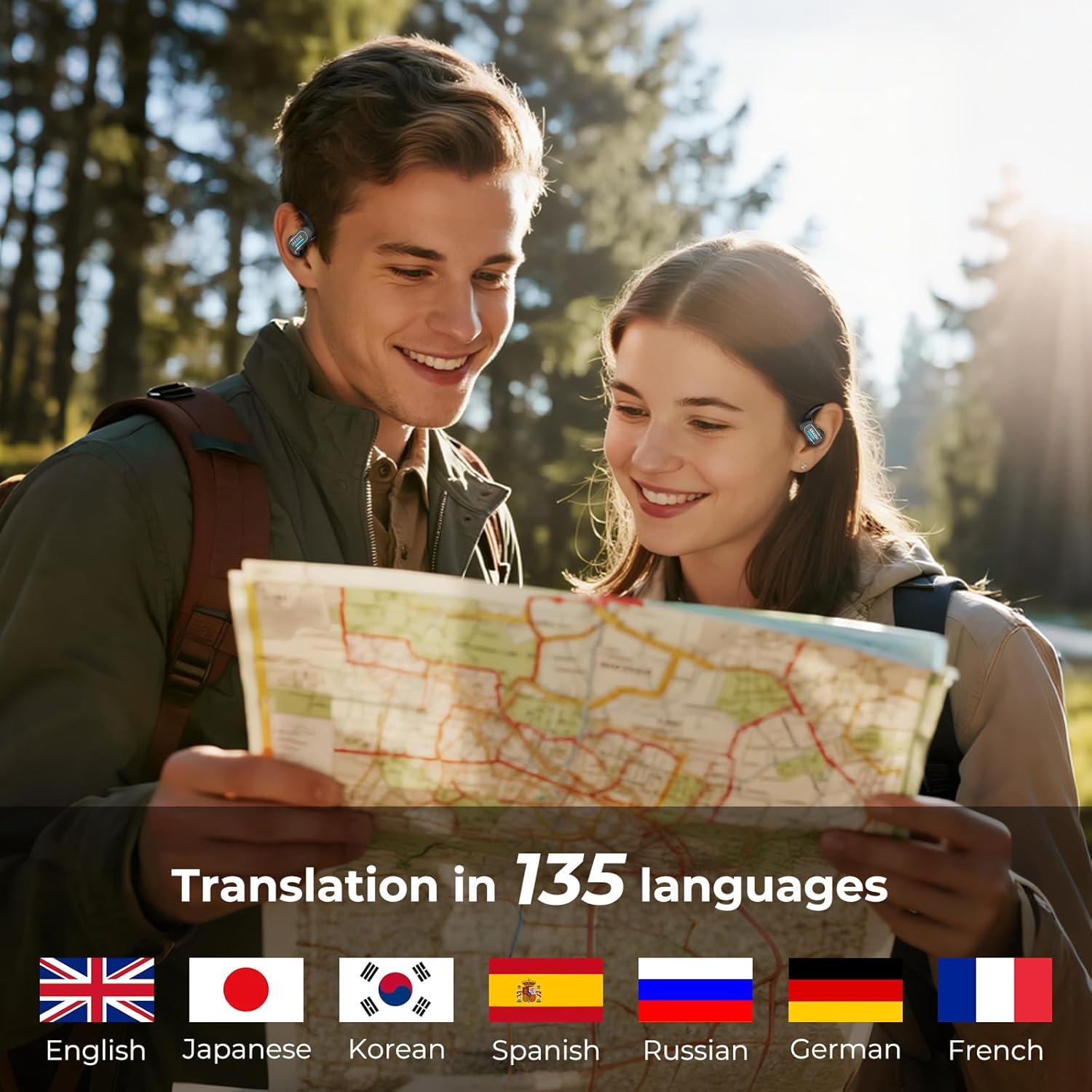 Auriculares Traductores Erazer X8 - Bluetooth 5.4, 135 Idiomas