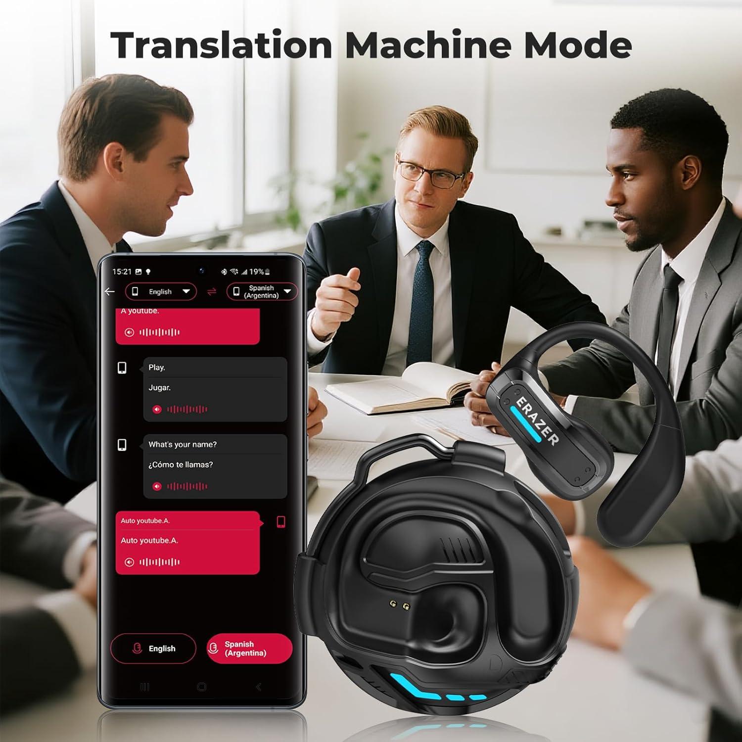 Auriculares Traductores Erazer X8 - Bluetooth 5.4, 135 Idiomas