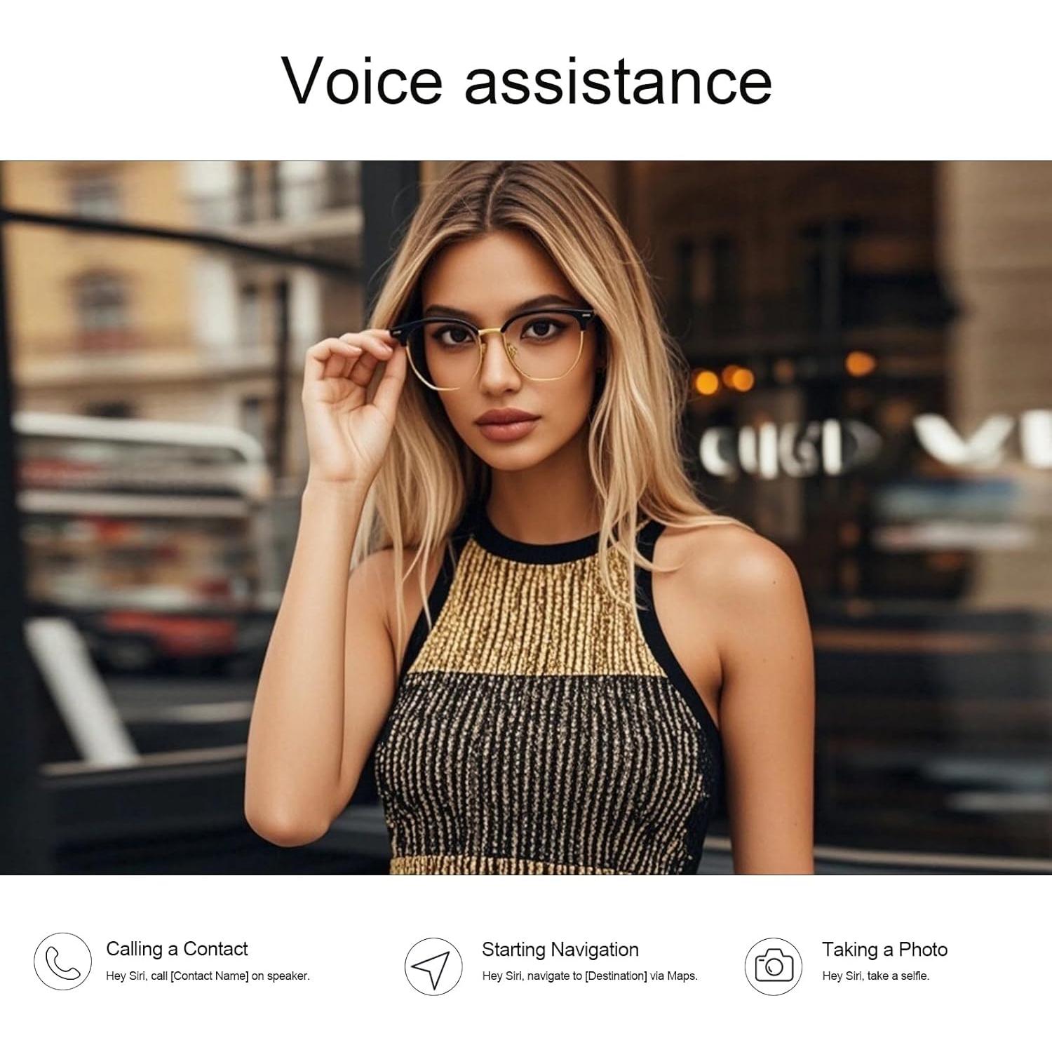 Gafas Inteligentes de Traducción AI Oro - 164 Idiomas, Bluetooth