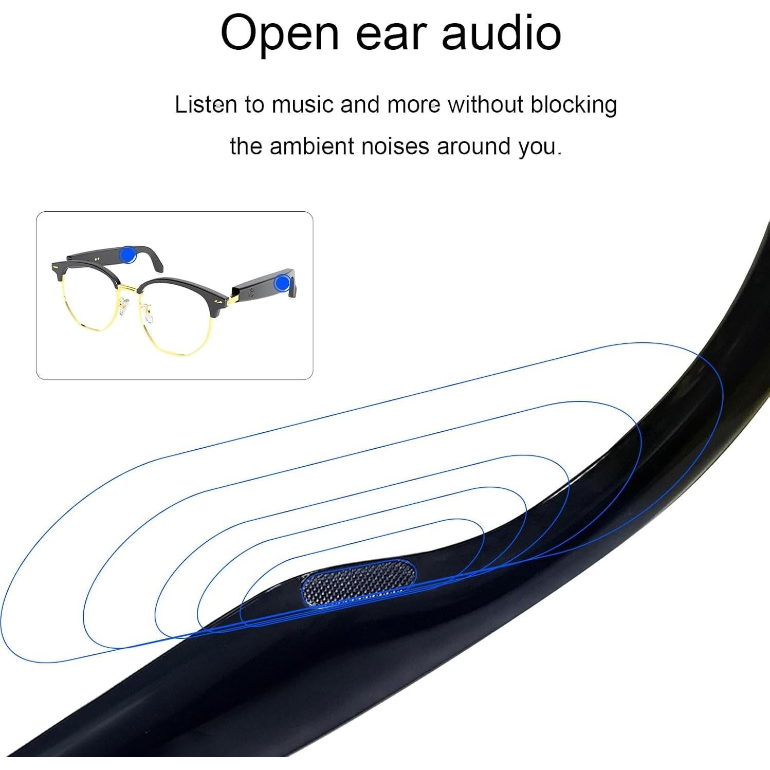 Gafas Inteligentes de Traducción AI Oro - 164 Idiomas, Bluetooth