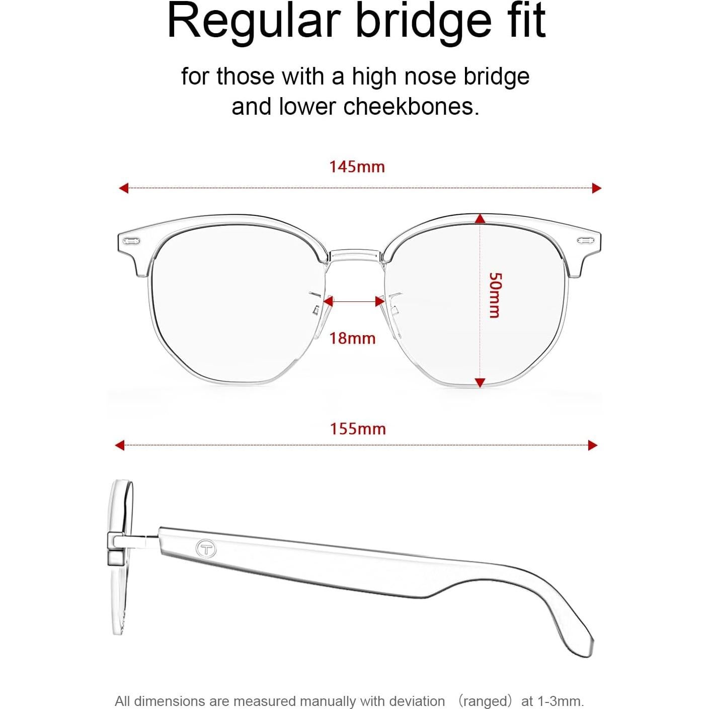 Gafas Inteligentes de Traducción AI Oro - 164 Idiomas, Bluetooth