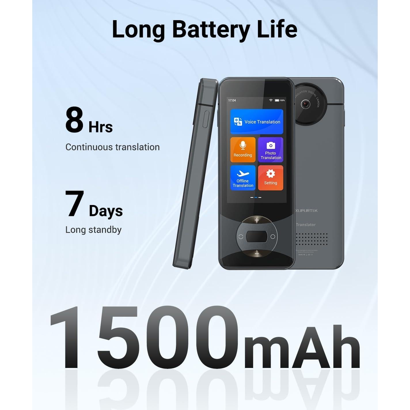 Traductor de Idiomas XUPURTLK, Voz Bidireccional, 144 Idiomas