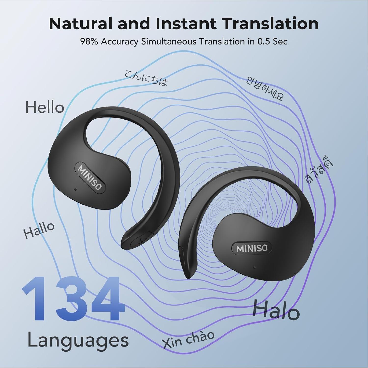 Auriculares Traductores AI MINISO X15 PRO Bluetooth 5.4 135 Idiomas