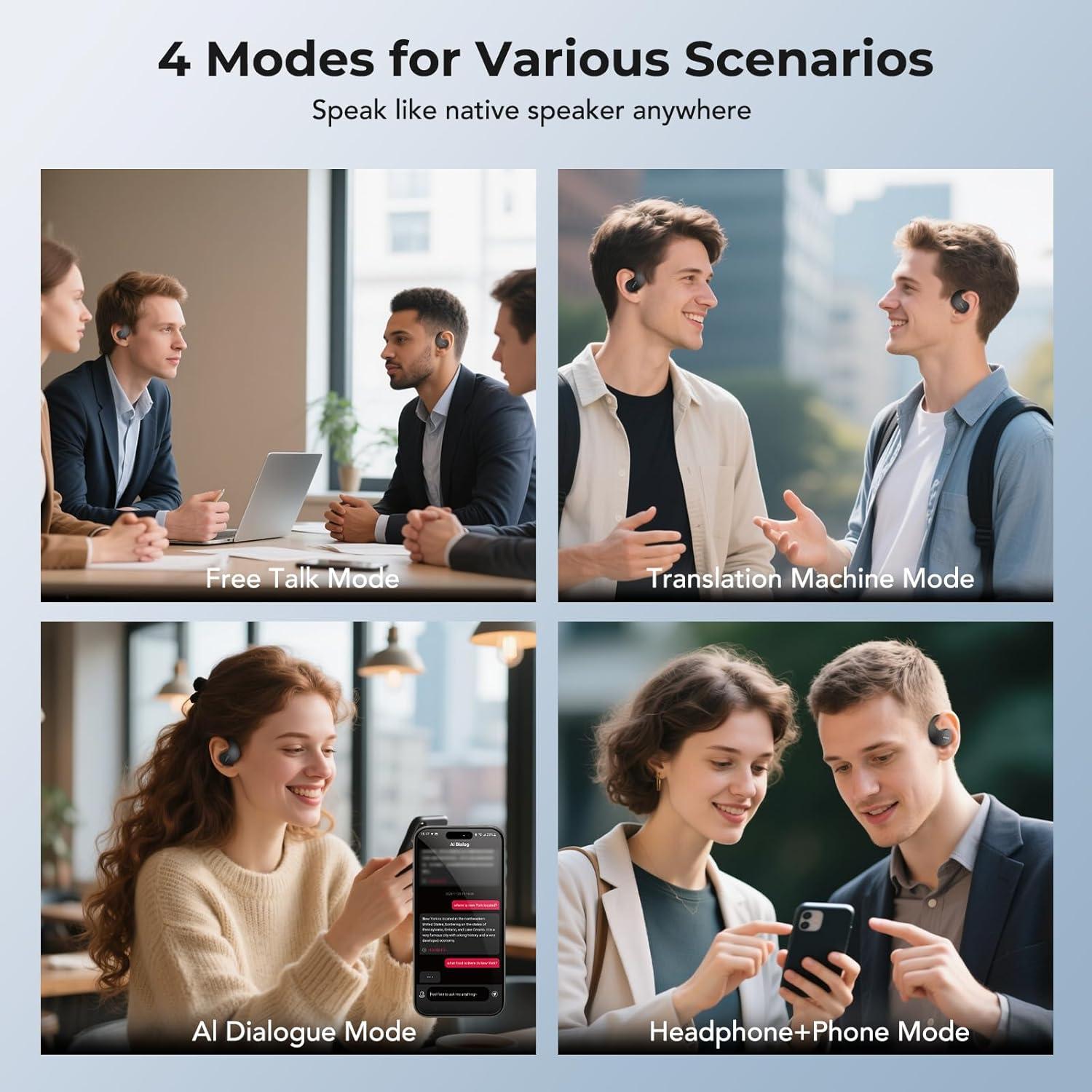 Auriculares Traductores AI MINISO X15 PRO Bluetooth 5.4 135 Idiomas