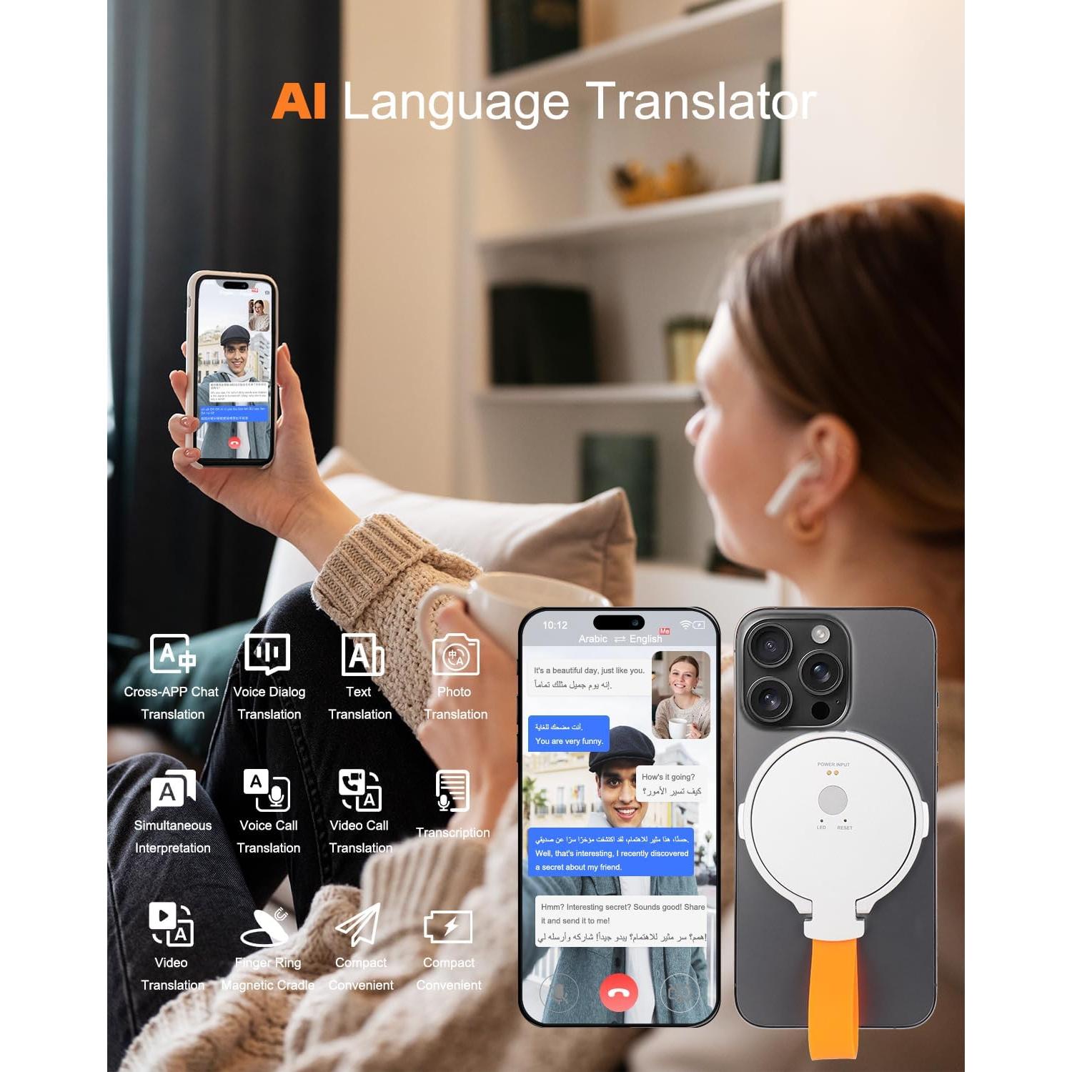 Traductor de Idiomas Aeeque FYJ00001SL, Soporte Teléfono, 138+ Idiomas