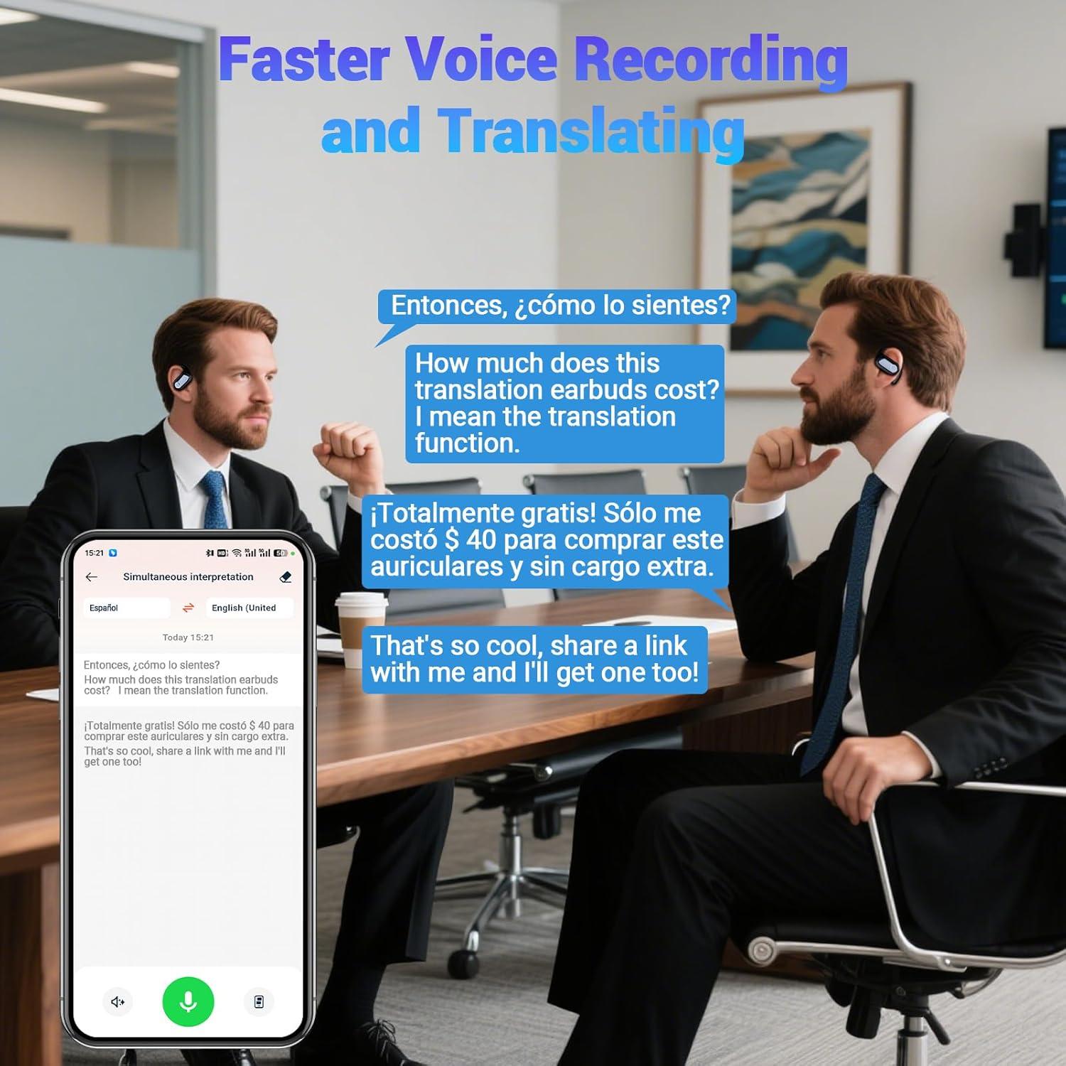 Auriculares Traductores Souroyea Q17 - 144 Idiomas, 10h Batería