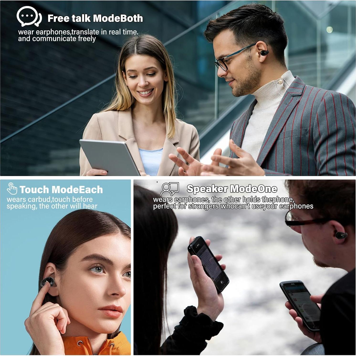 Auriculares de Traducción Inalámbricos Oplope Q7, 144 Idiomas