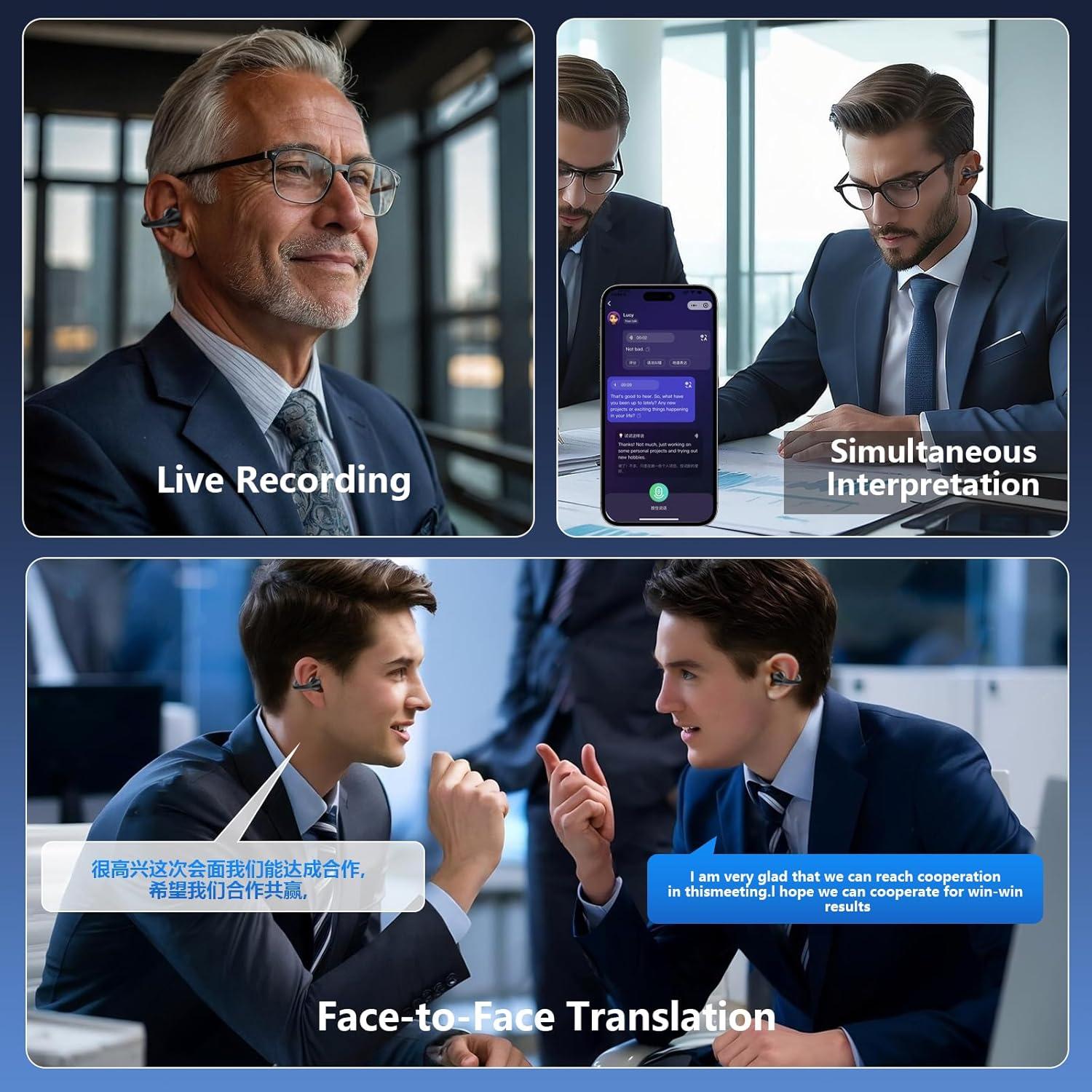 Auriculares de Traducción AI NUPLEA Q71 Negro 60H Bluetooth