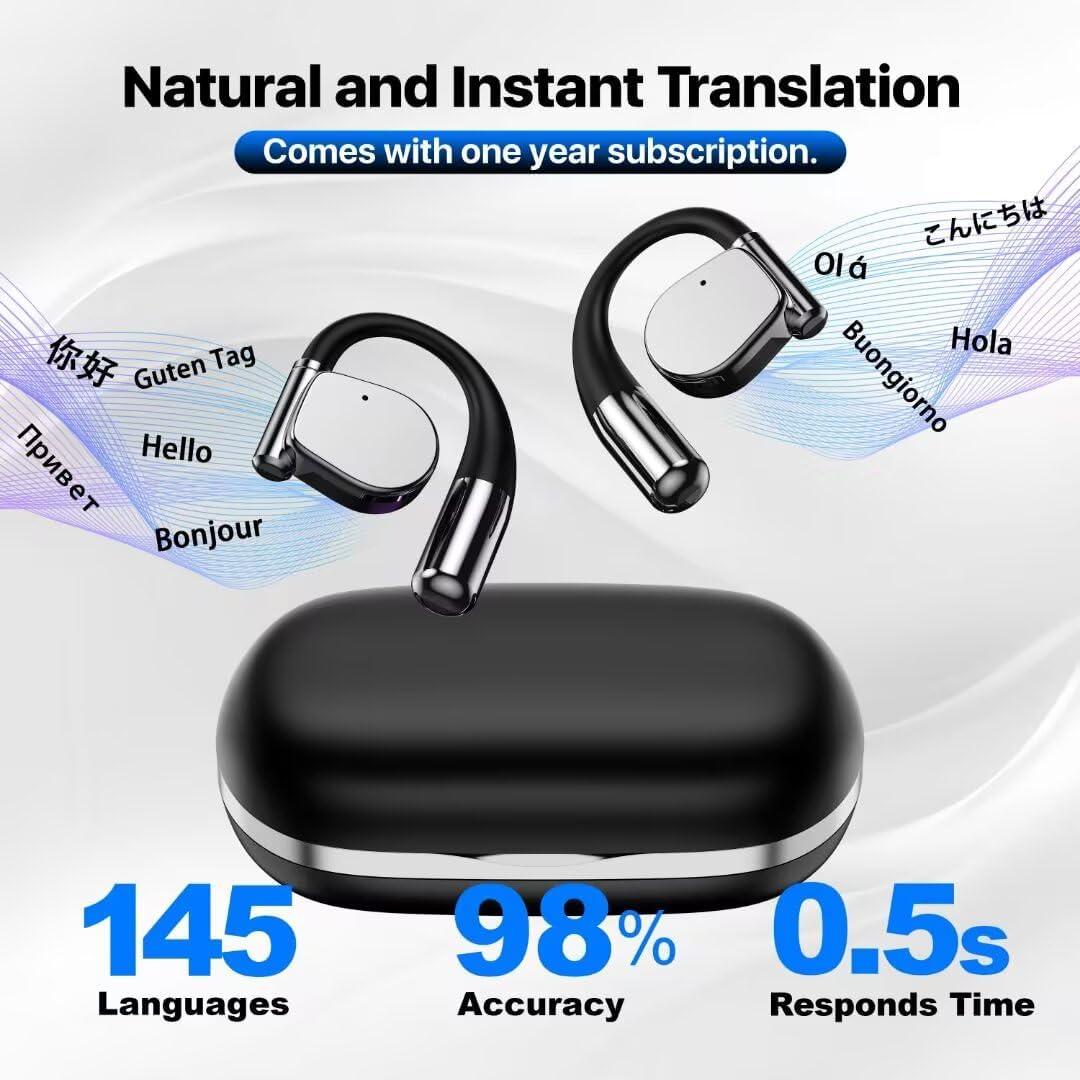 Auriculares Traductores AI Merryking 3 en 1 Negro 144 Idiomas