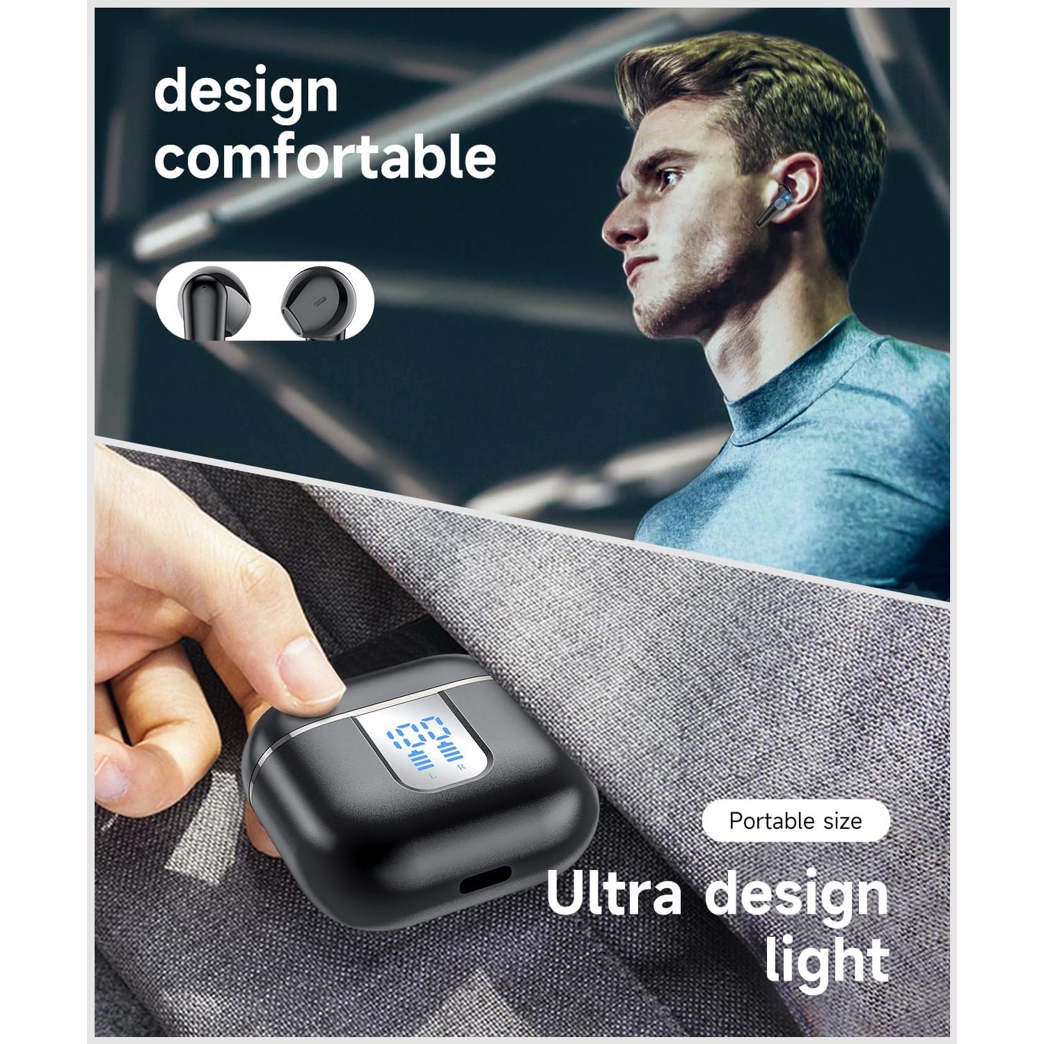 Auriculares Inalámbricos Mosyxe YYK-750 Bluetooth 5.3 42H Negro