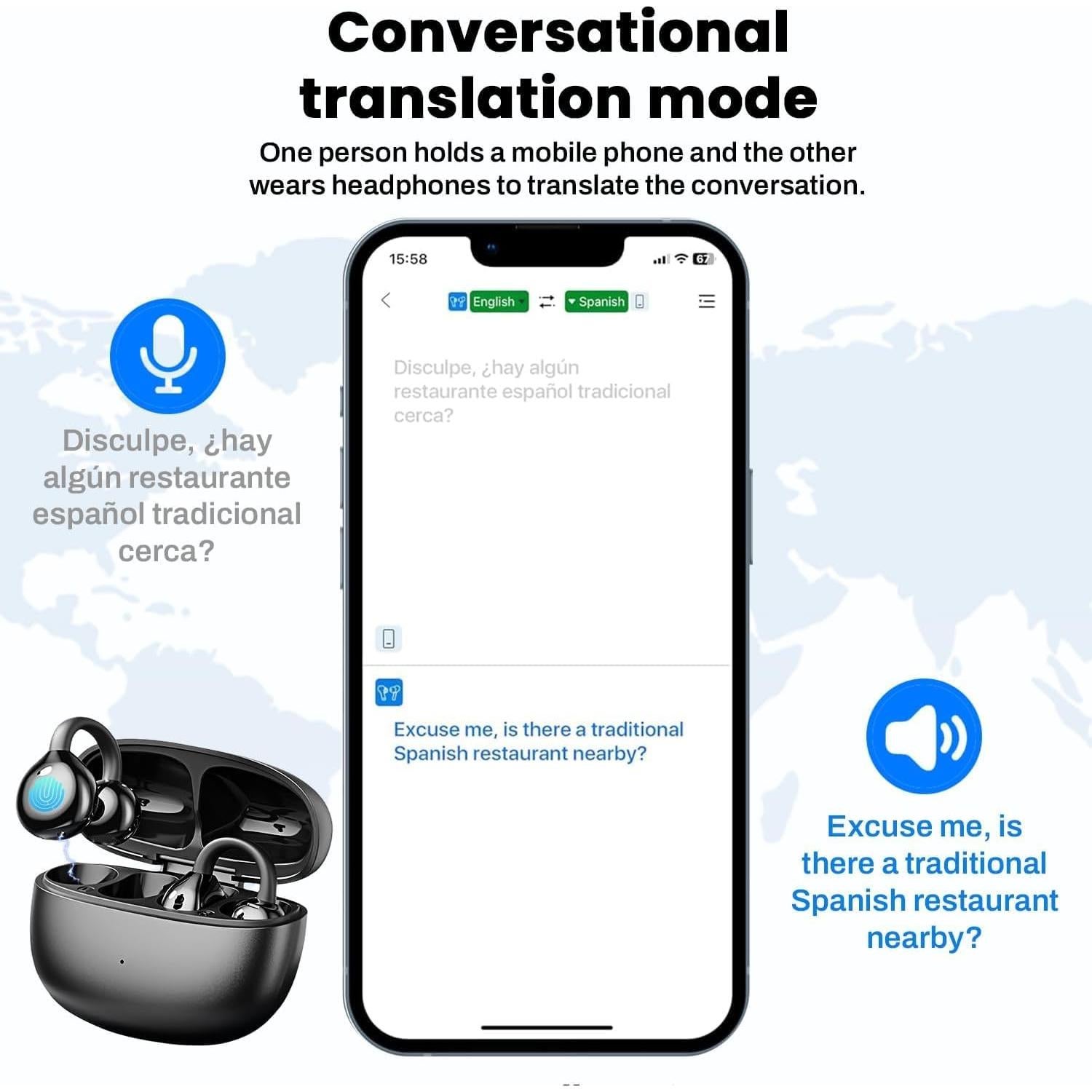 Auriculares Traductores Inalámbricos EXECCZO AI 144 Idiomas