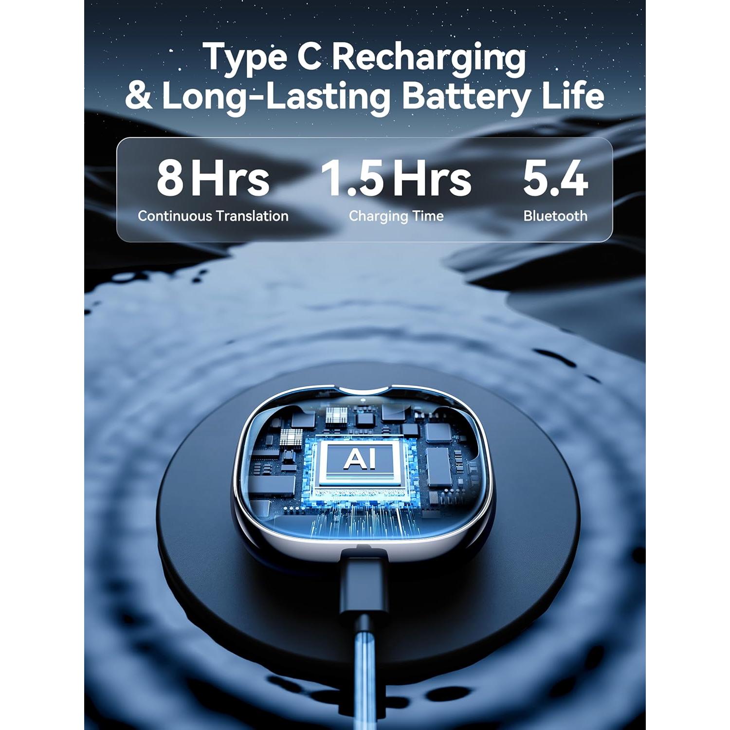 Auriculares de Traducción AI Ceymoal T19 139 Idiomas Bluetooth