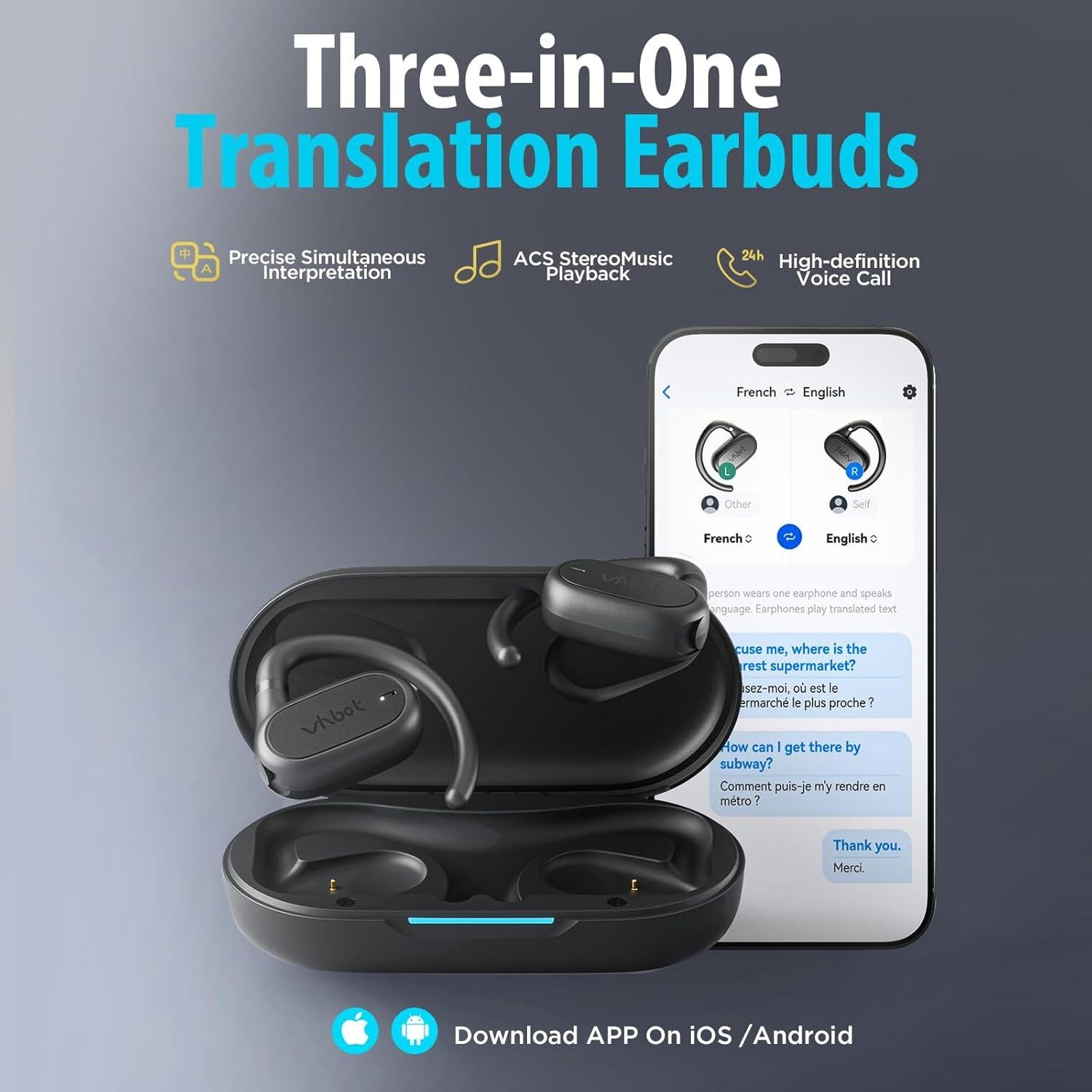 Auriculares Inalámbricos Bluetooth LXZY con Traducción AI 143 Idiomas