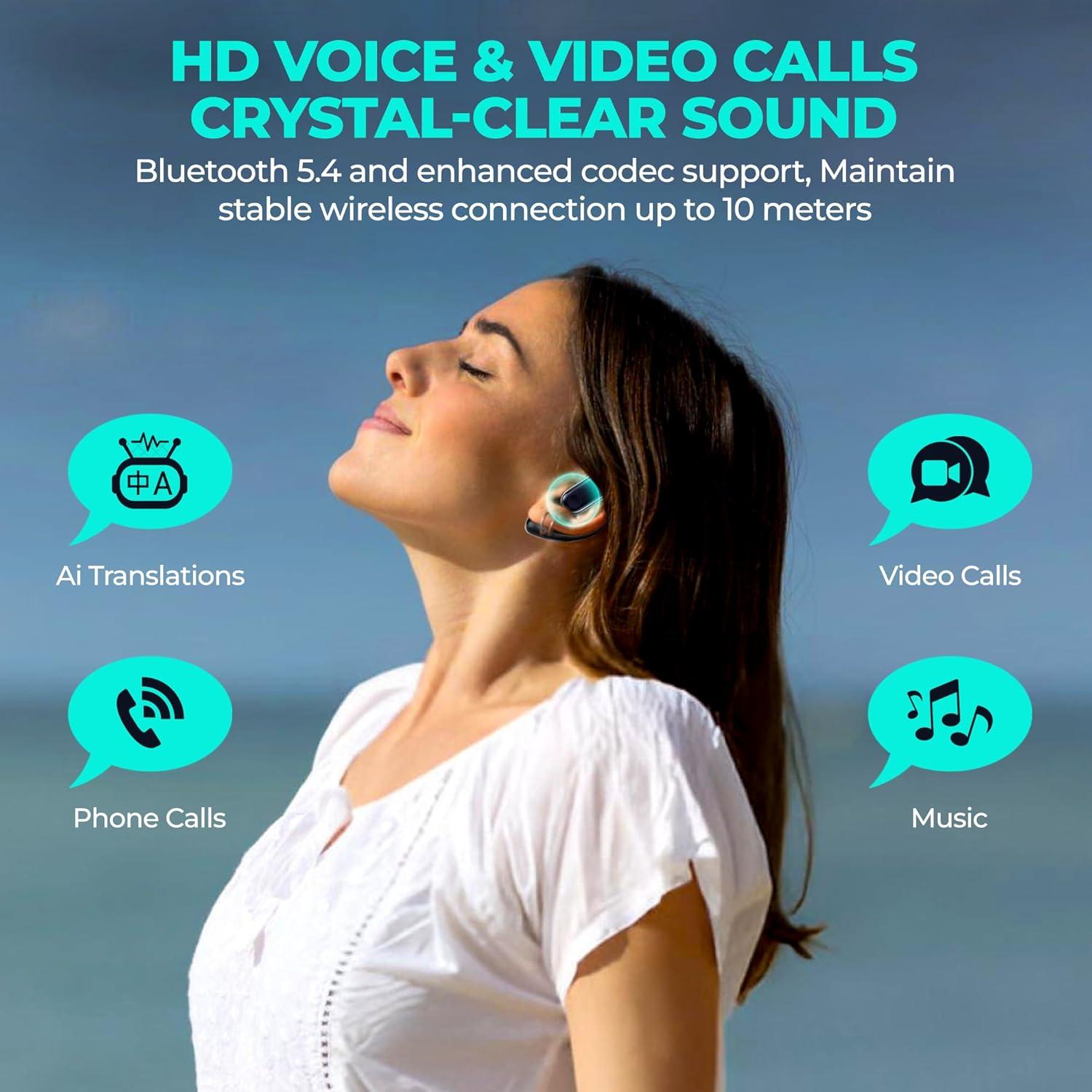 Auriculares Traductores Inalámbricos YYK-Q17 - Bluetooth 5.4, 168 Idiomas