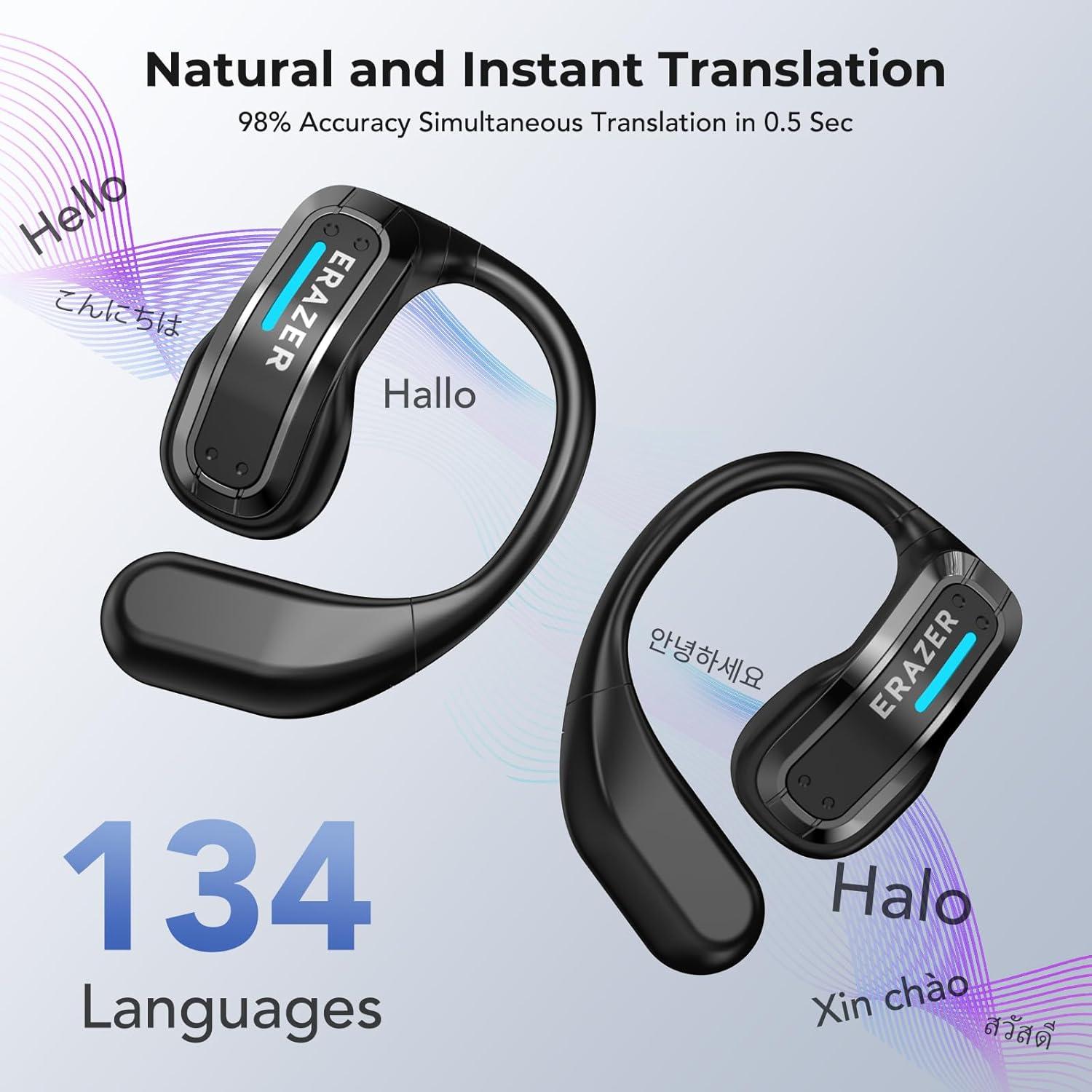 Auriculares Traductores ERAZER X8 Bluetooth 5.4 135 Idiomas