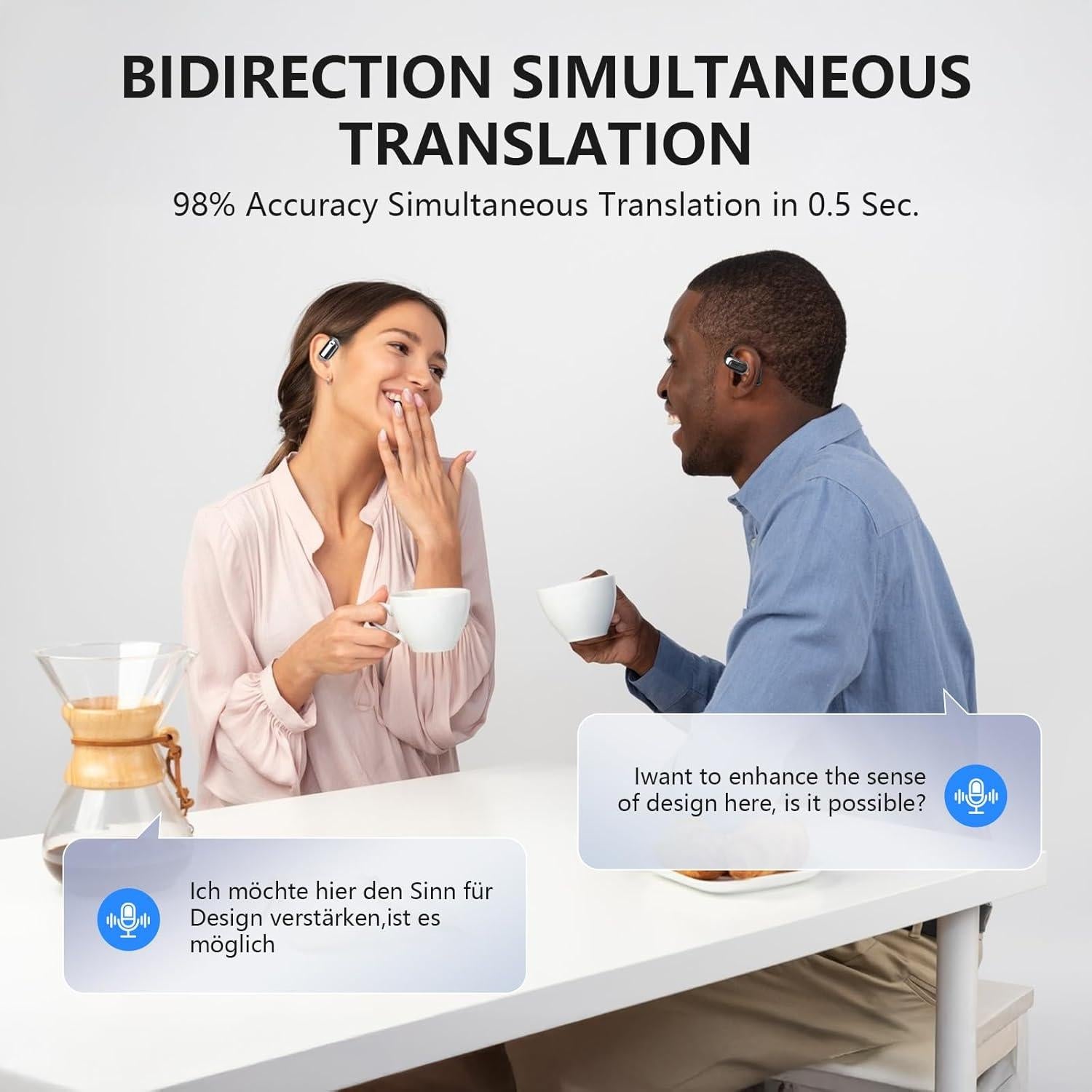 Auriculares Traductores AI Q16S - 144 Idiomas, Bluetooth 5.4