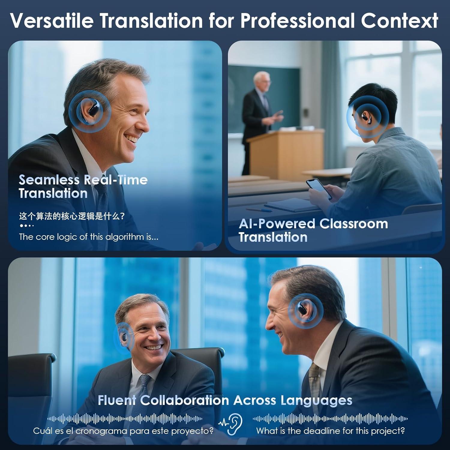 Auriculares Traductores Olycism A16 Bluetooth 5.4 150 Idiomas