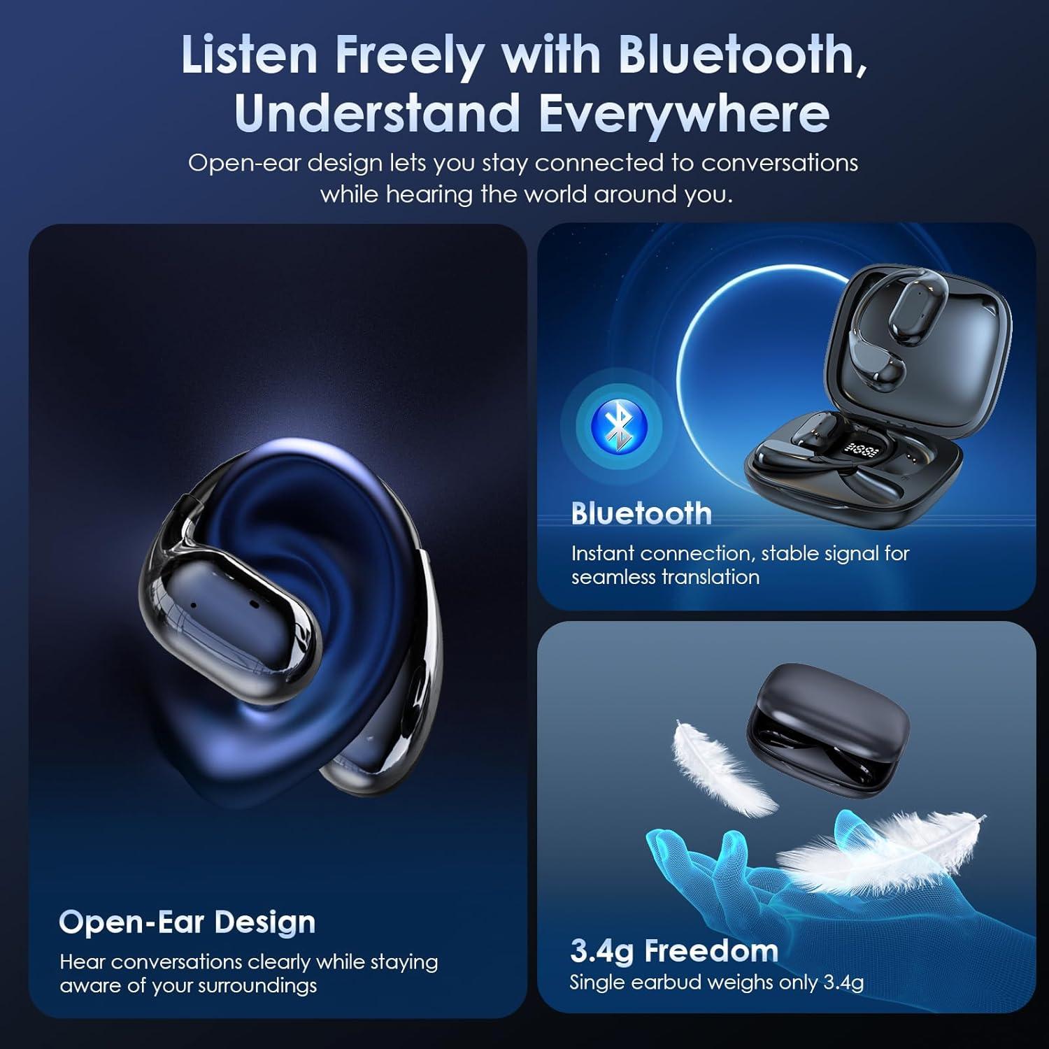 Auriculares Traductores Olycism A16 Bluetooth 5.4 150 Idiomas