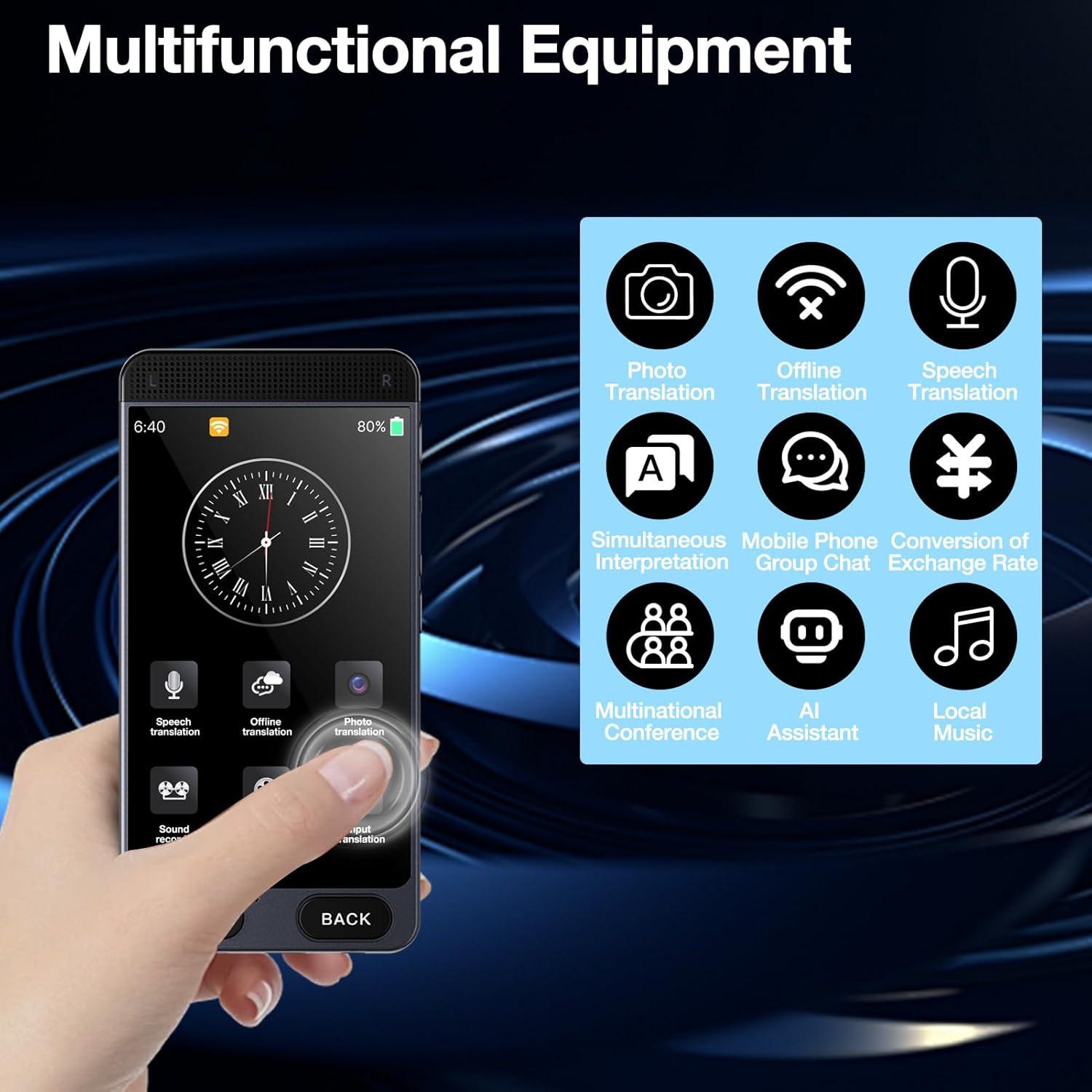 Traductor de Idiomas Offline LULUCKCK D21 - 142 Idiomas, Voz y Foto