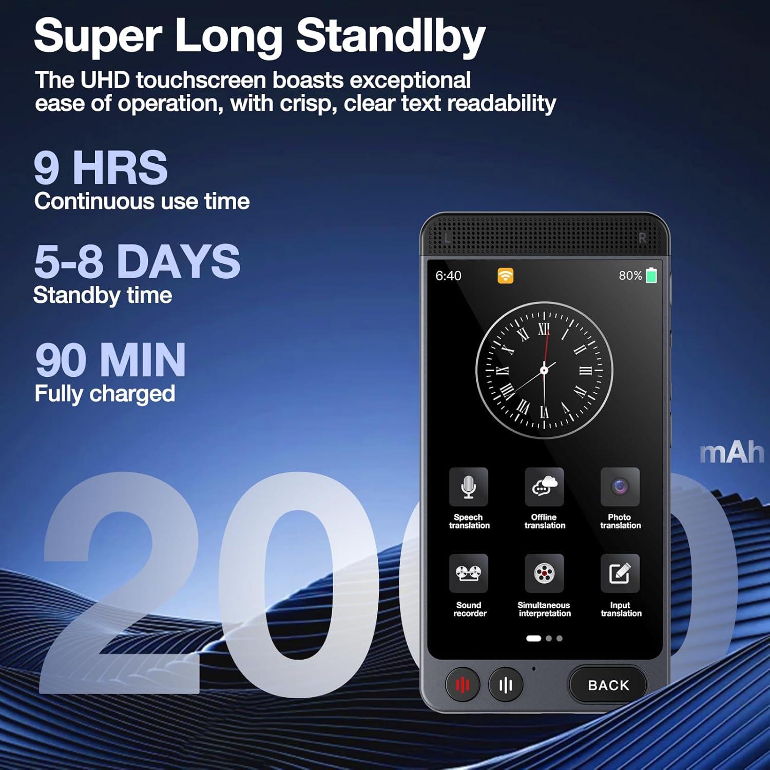 Traductor de Idiomas Offline LULUCKCK D21 - 142 Idiomas, Voz y Foto