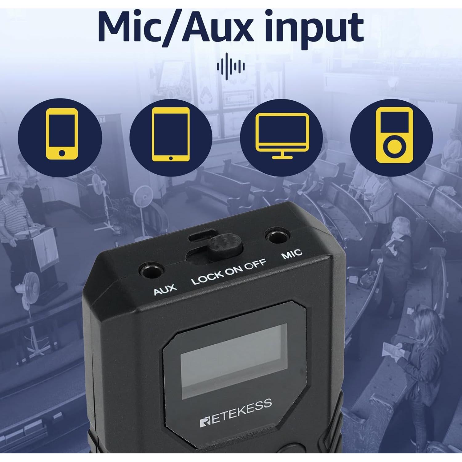Retekess TT117 Sistema de Interpretación FM 1 Transmisor 5 Receptores