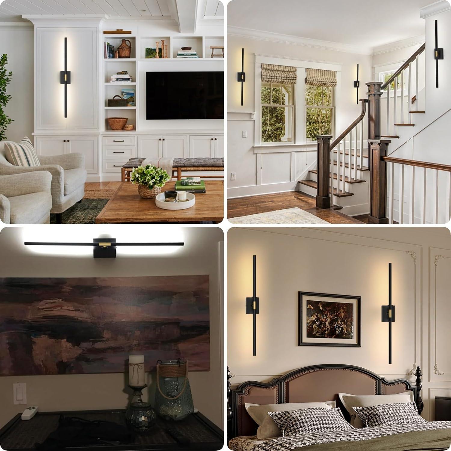 Juego de 2 Apliques de Pared Recargables iThird 80cm Negro