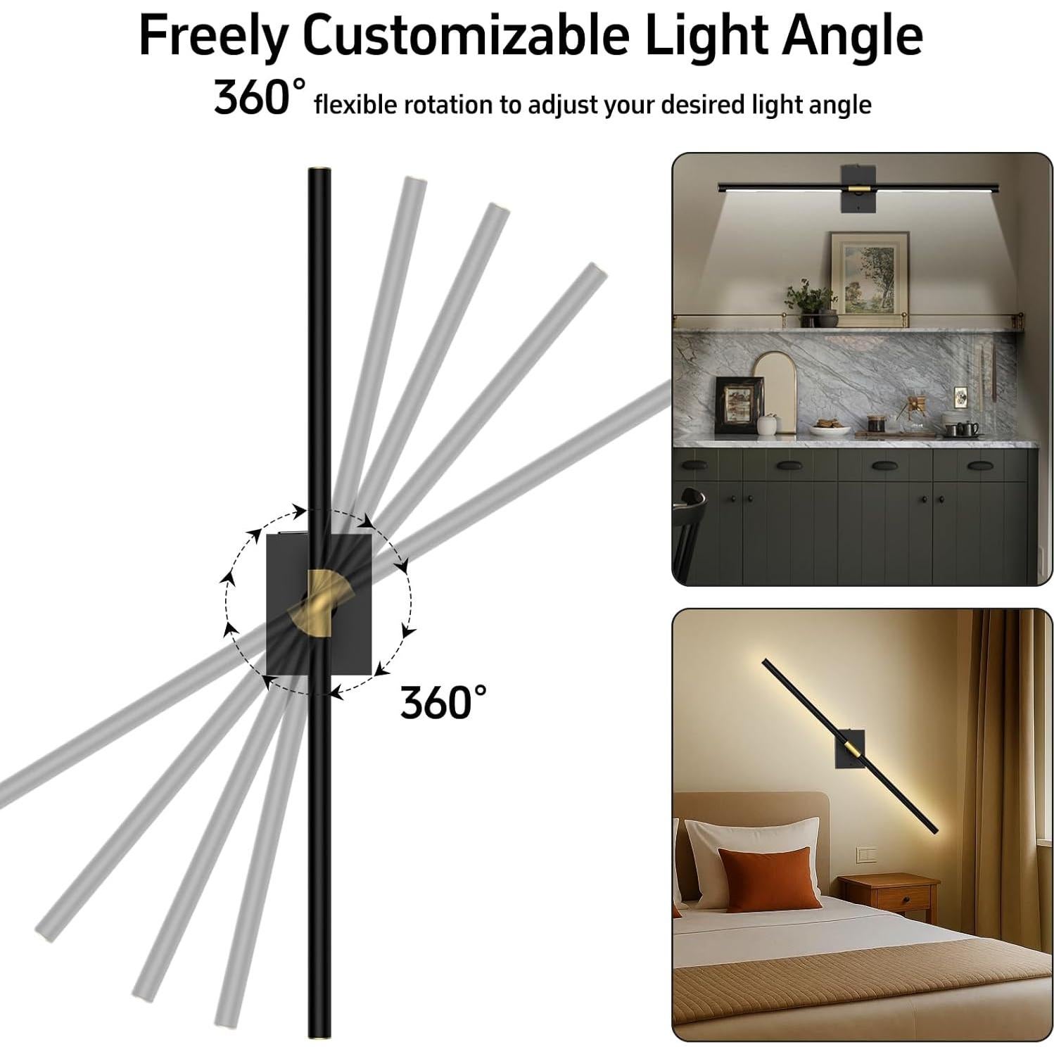 Juego de 2 Apliques de Pared Recargables iThird 80cm Negro