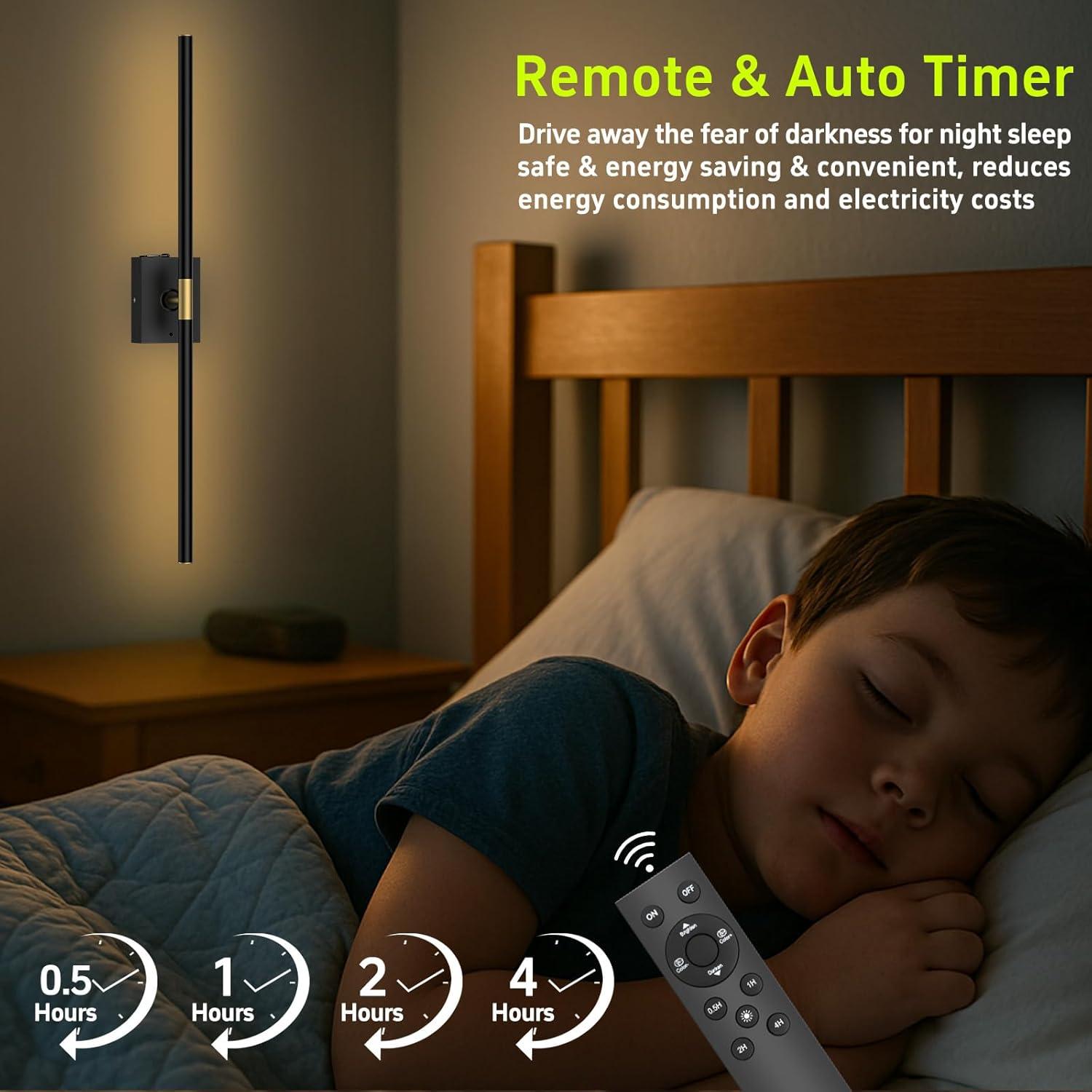 Juego de 2 Apliques de Pared Recargables iThird 80cm Negro