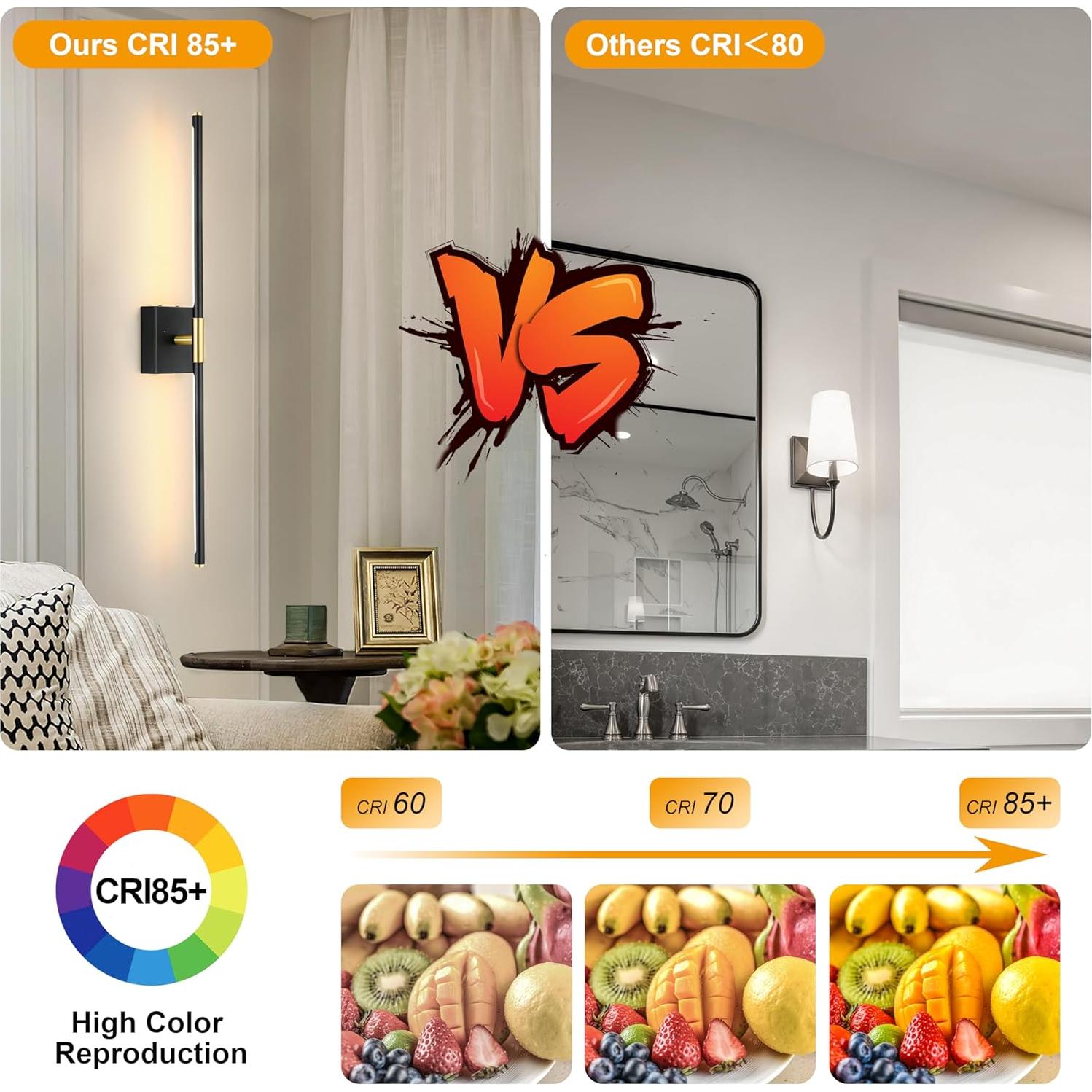 Juego de 2 apliques de pared LED Morauroral 61 cm recargables