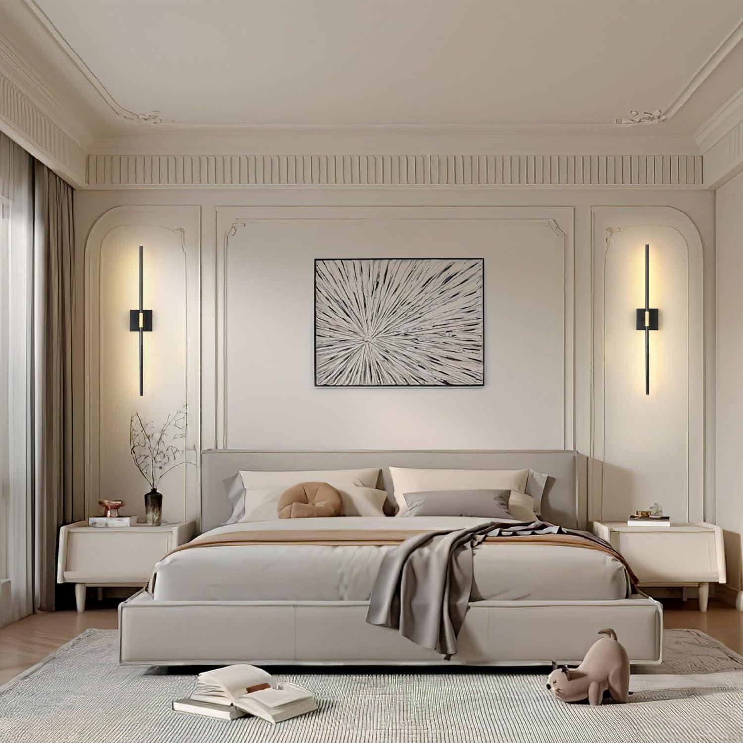 Juego de 2 apliques de pared LED Morauroral 61 cm recargables