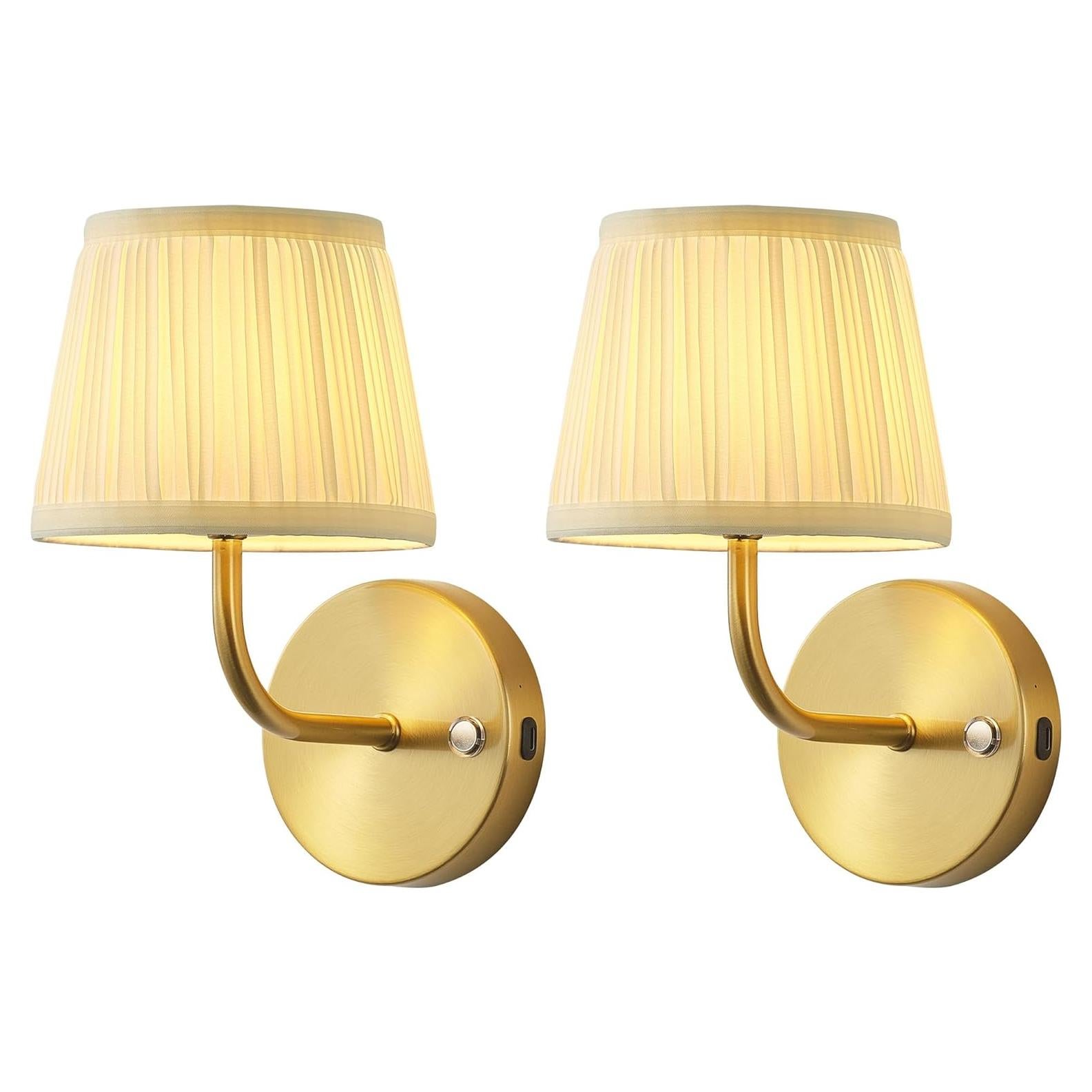 Aplique de Pared Inalámbrico PUSU Dorado 24.4 cm Juego de 2