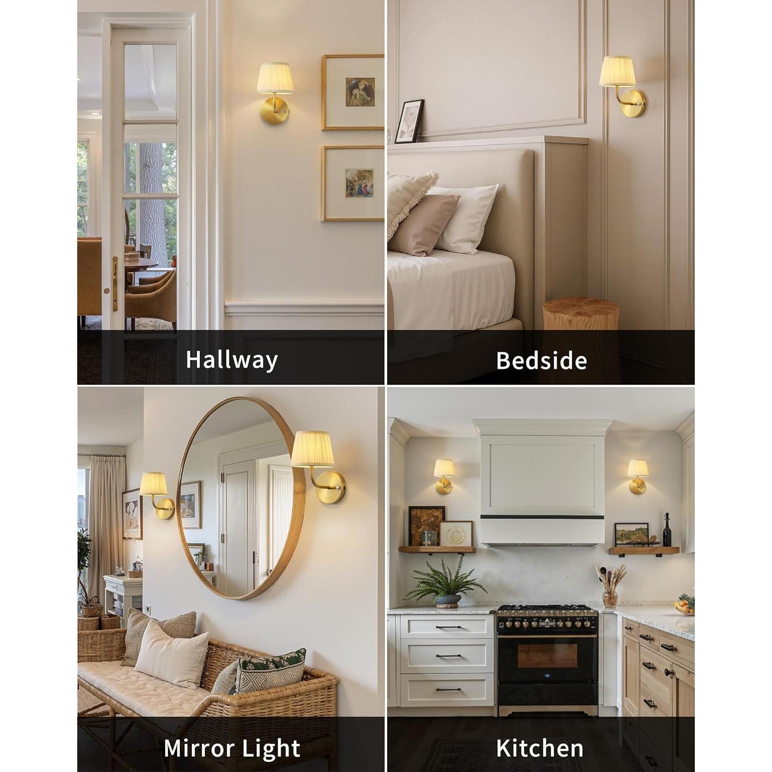 Aplique de Pared Inalámbrico PUSU Dorado 24.4 cm Juego de 2