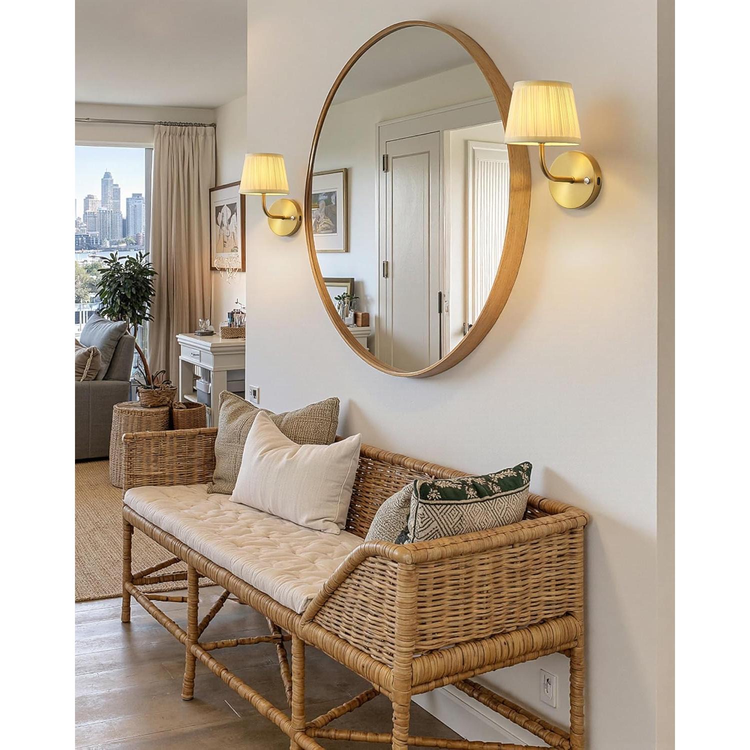 Aplique de Pared Inalámbrico PUSU Dorado 24.4 cm Juego de 2