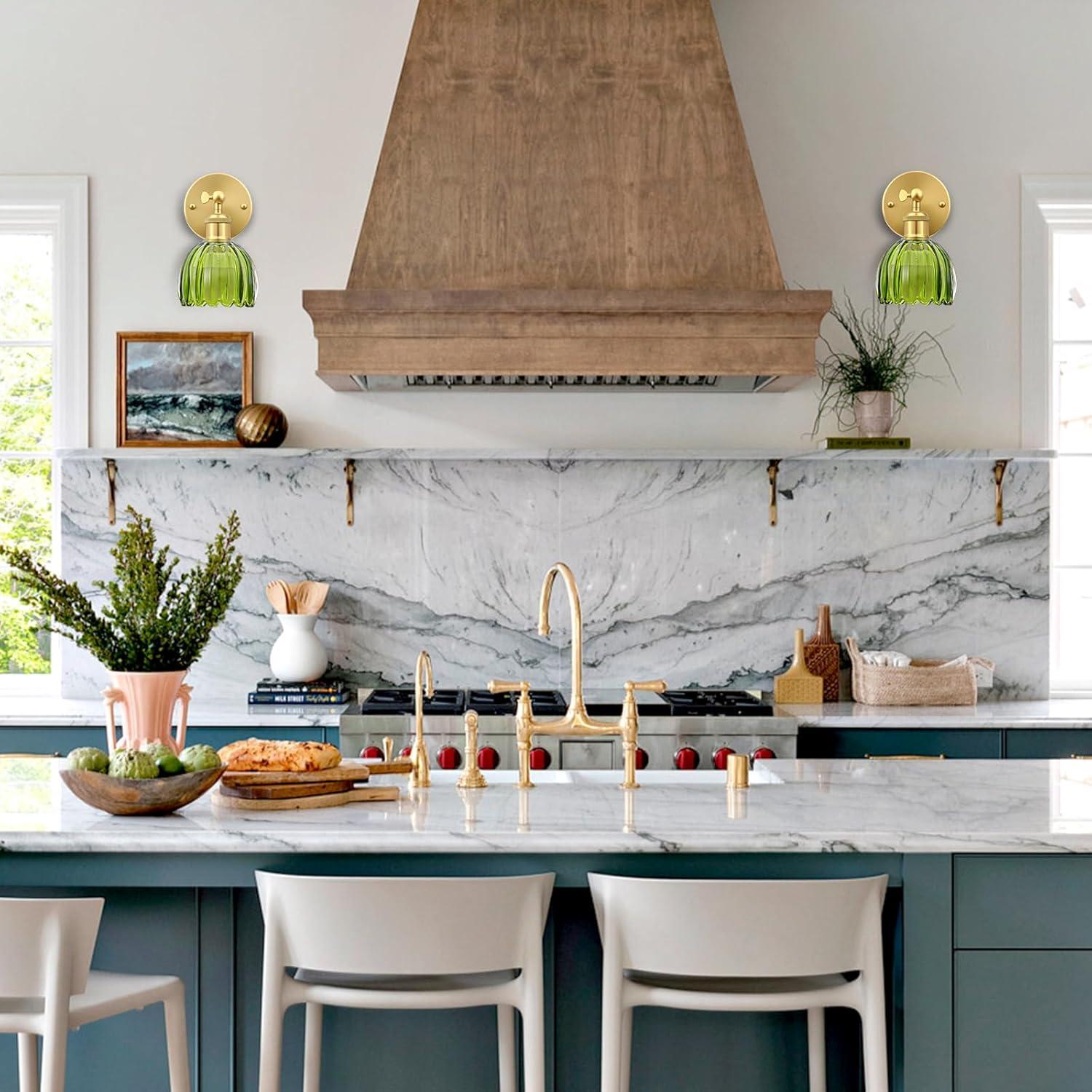 Aplique de Pared Vintage RIDALUX LED Recargable Verde - Juego de 2