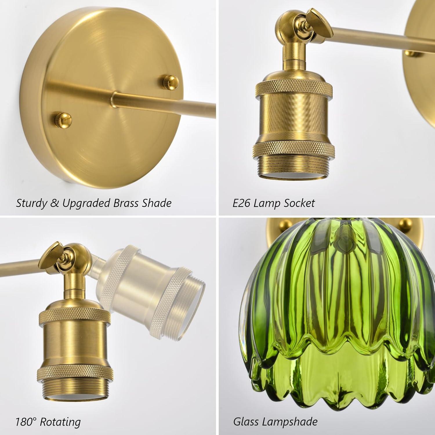 Aplique de Pared Vintage RIDALUX LED Recargable Verde - Juego de 2