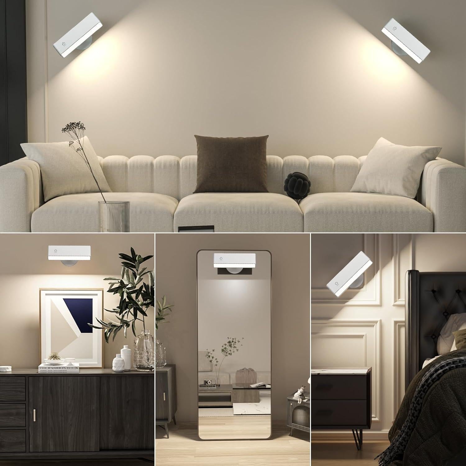 Lámparas de Pared Recargables Honalia 2 Unidades 3000mAh