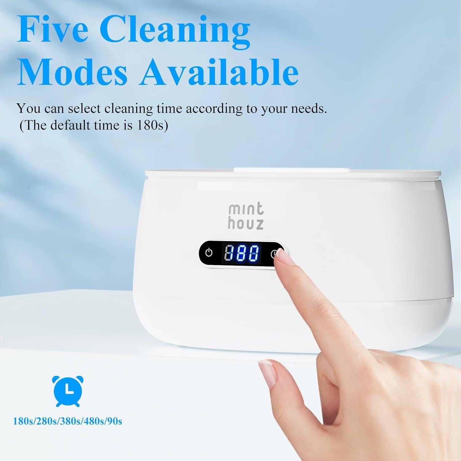 Limpiadora Ultrasónica Minthouz 600ml 40kHz 5 Modos de Limpieza