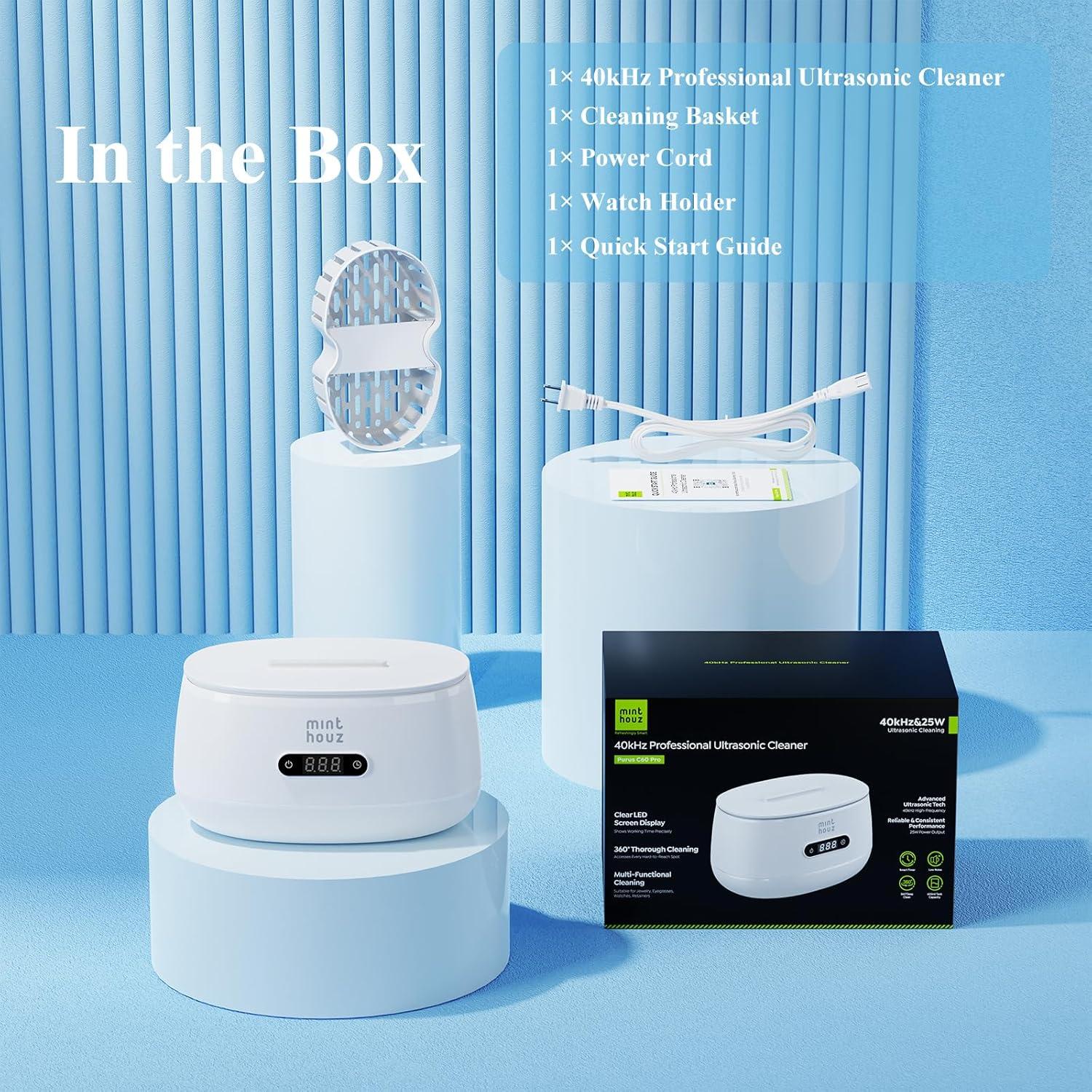 Limpiadora Ultrasónica Minthouz 600ml 40kHz 5 Modos de Limpieza