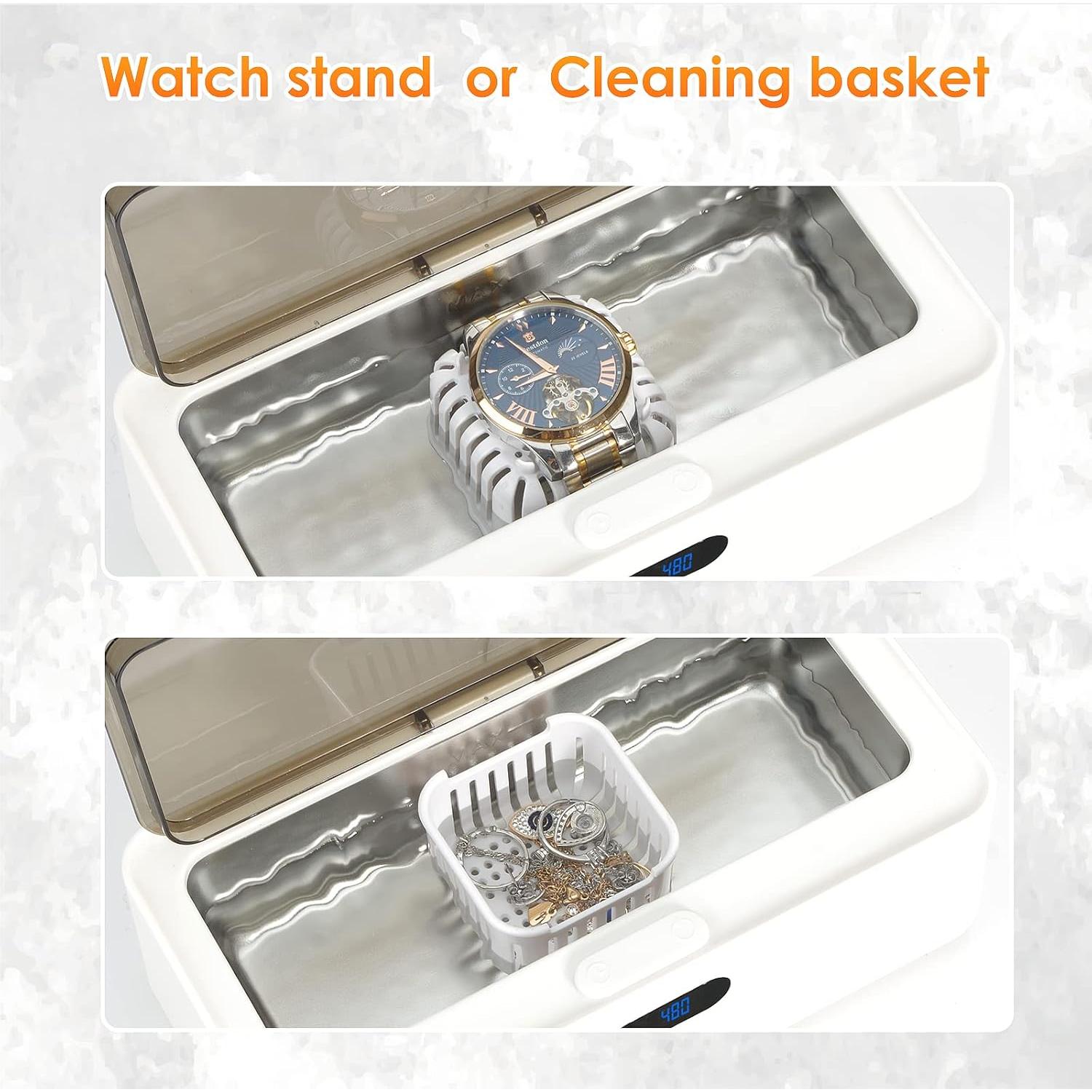 Limpiador Ultrasónico de Joyería KEYSKY 500ml para Anillos y Gafas